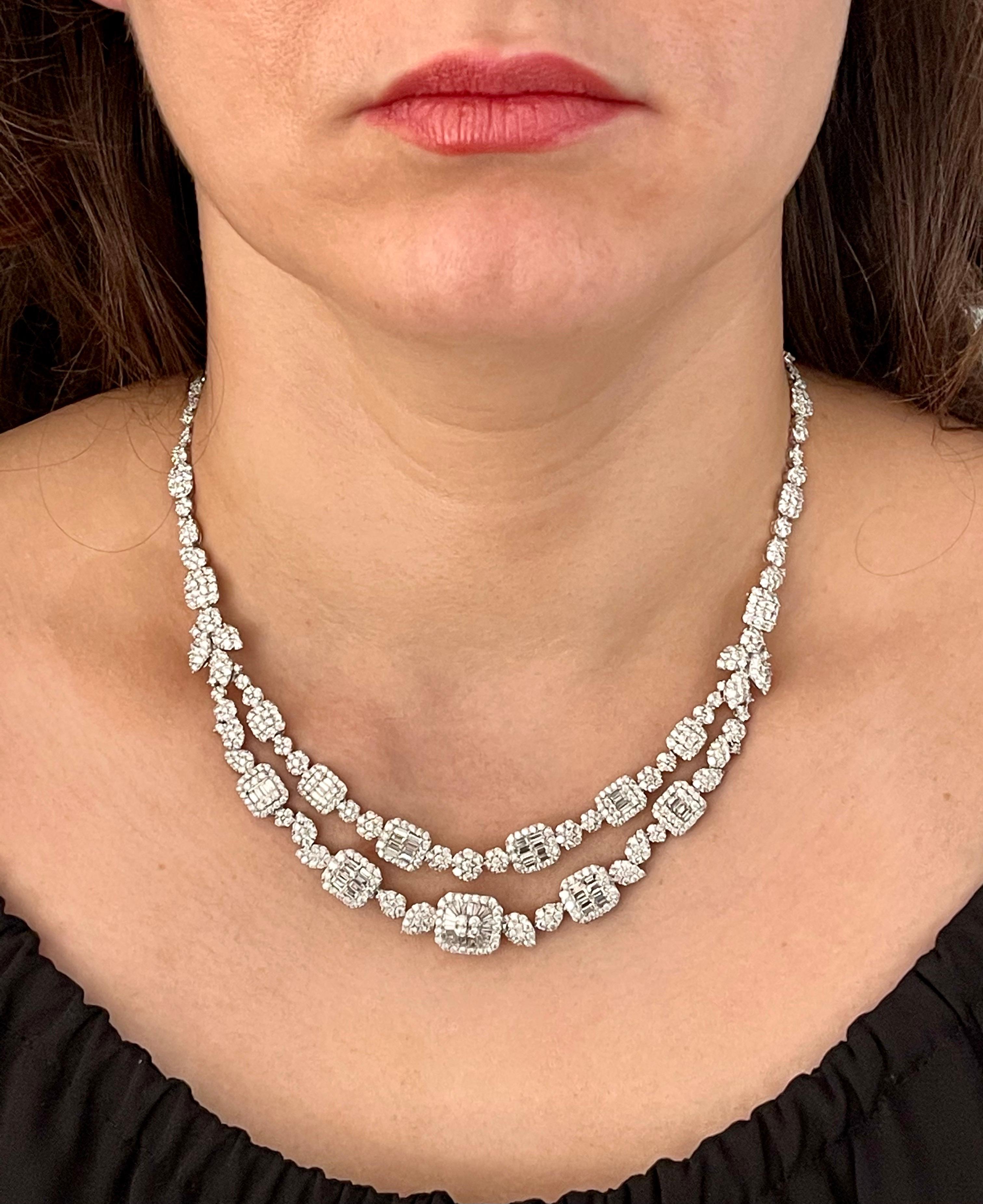 18 Carats VS E Quality Diamond 18 Karat White Gold Necklace Bridal Brand New en vente 3