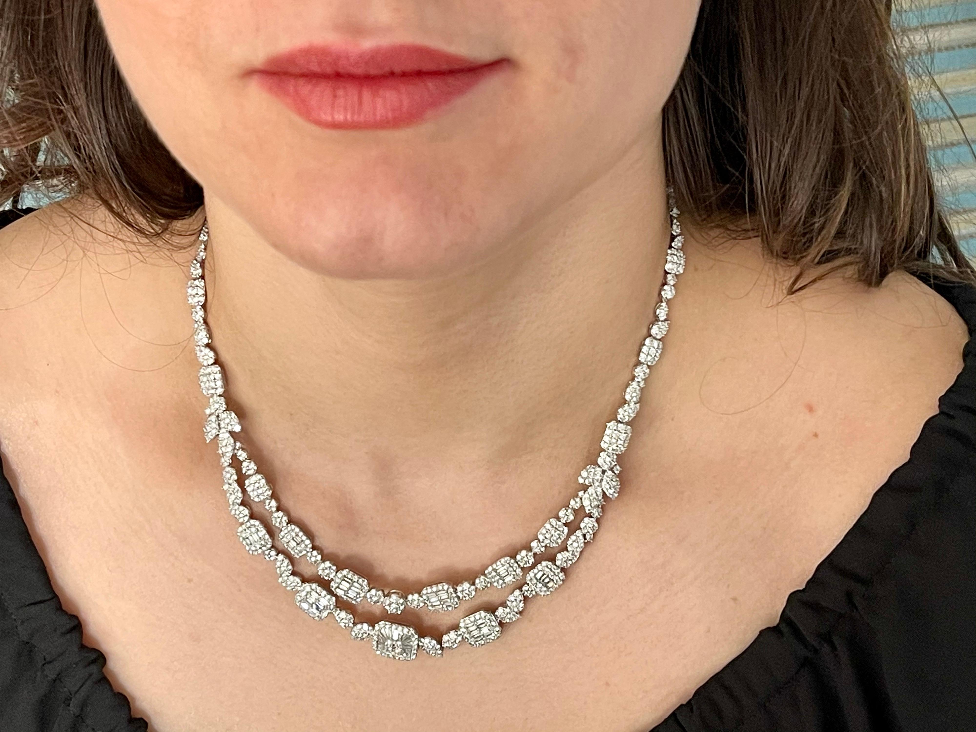 18 Carats VS E Quality Diamond 18 Karat White Gold Necklace Bridal Brand New en vente 5