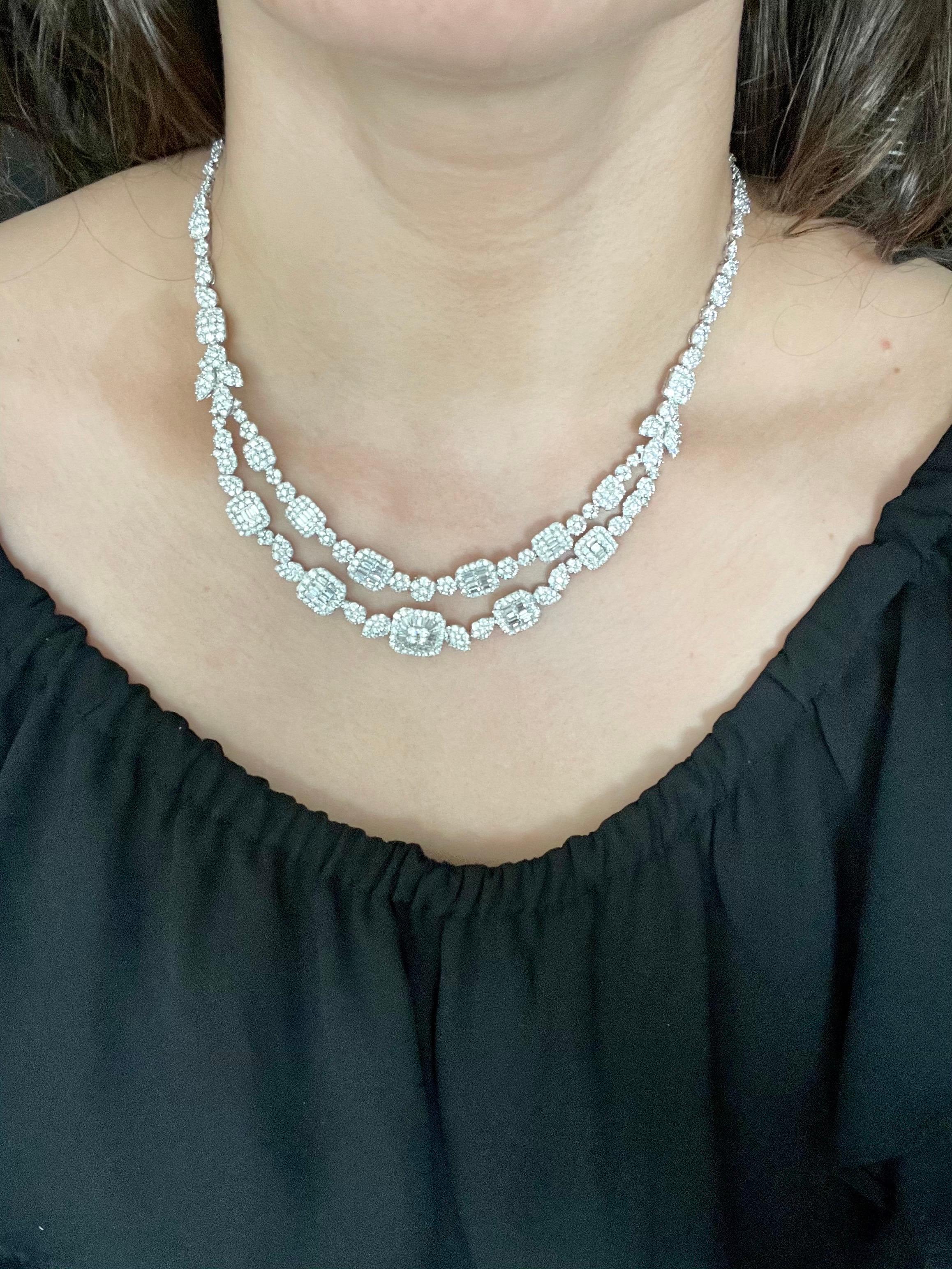 18 Carats VS E Quality Diamond 18 Karat White Gold Necklace Bridal Brand New en vente 6