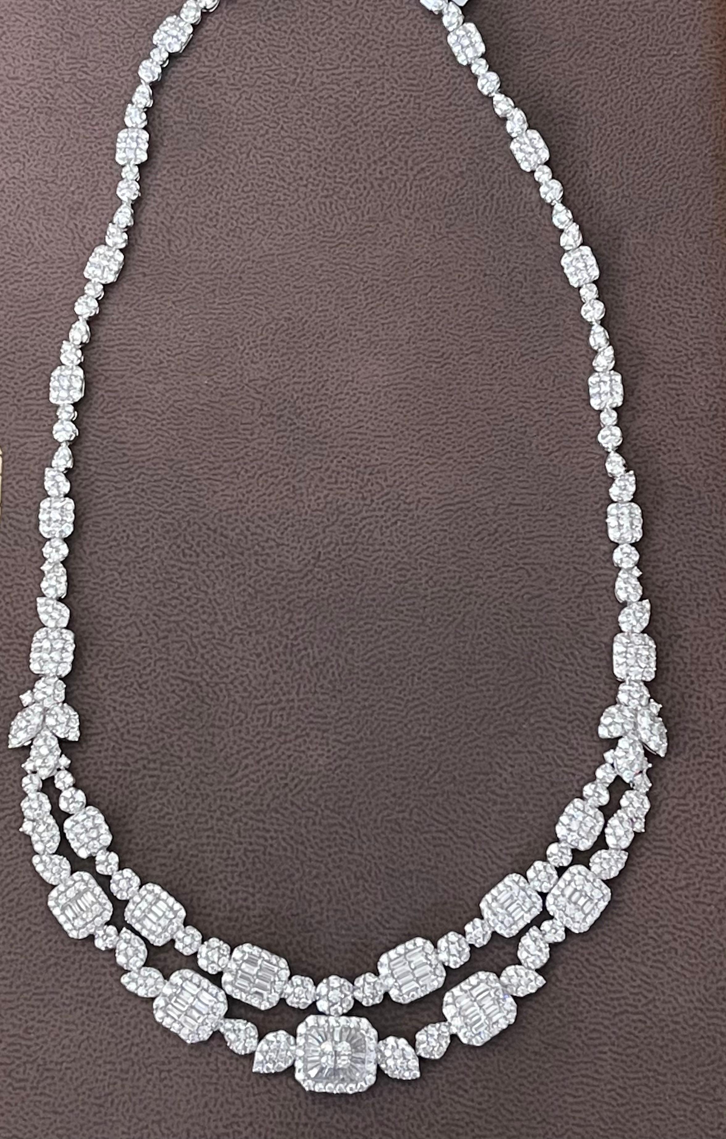 18 Carats VS E Quality Diamond 18 Karat White Gold Necklace Bridal Brand New en vente 9