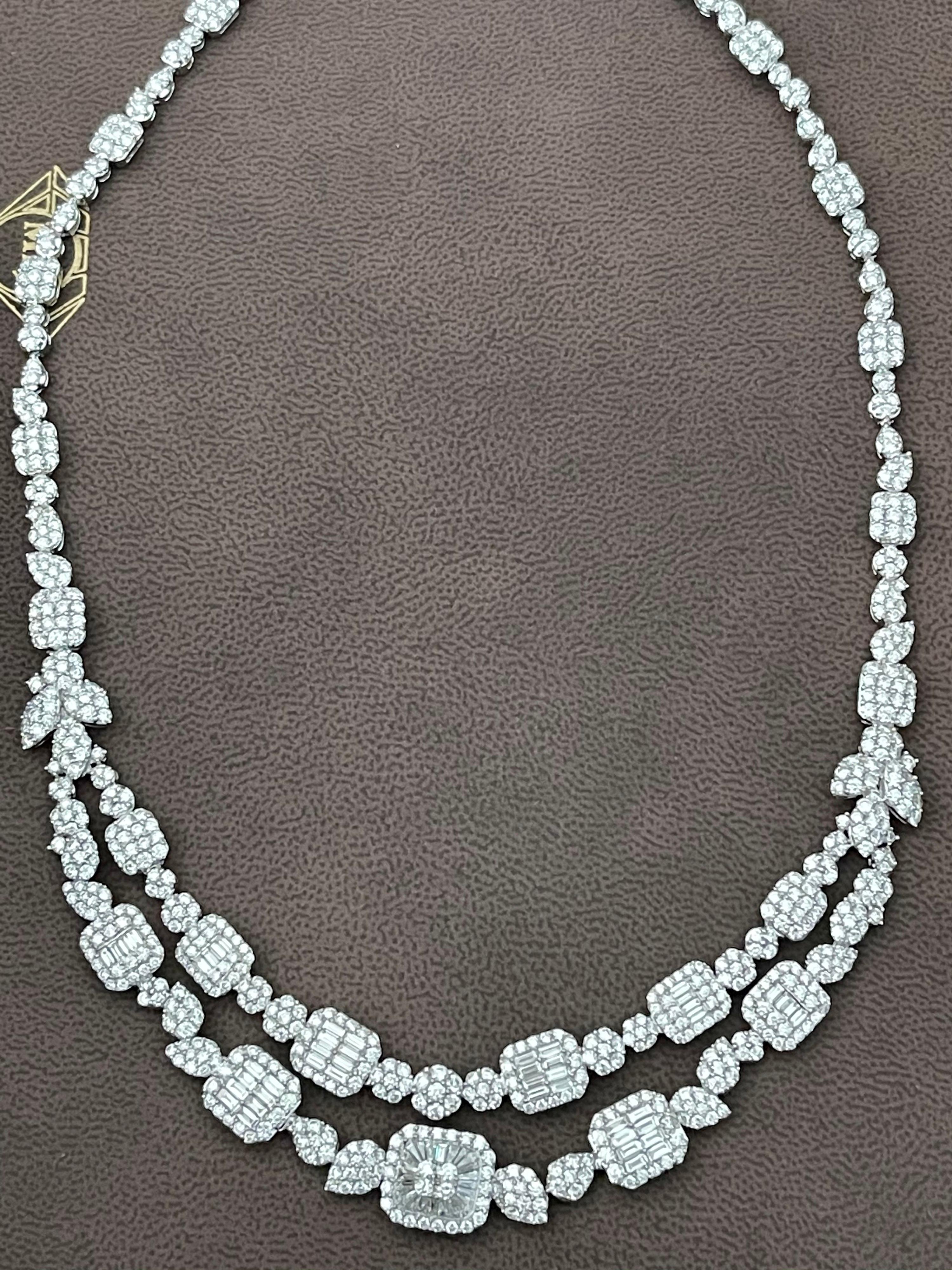 18 Carats VS E Quality Diamond 18 Karat White Gold Necklace Bridal Brand New en vente 8