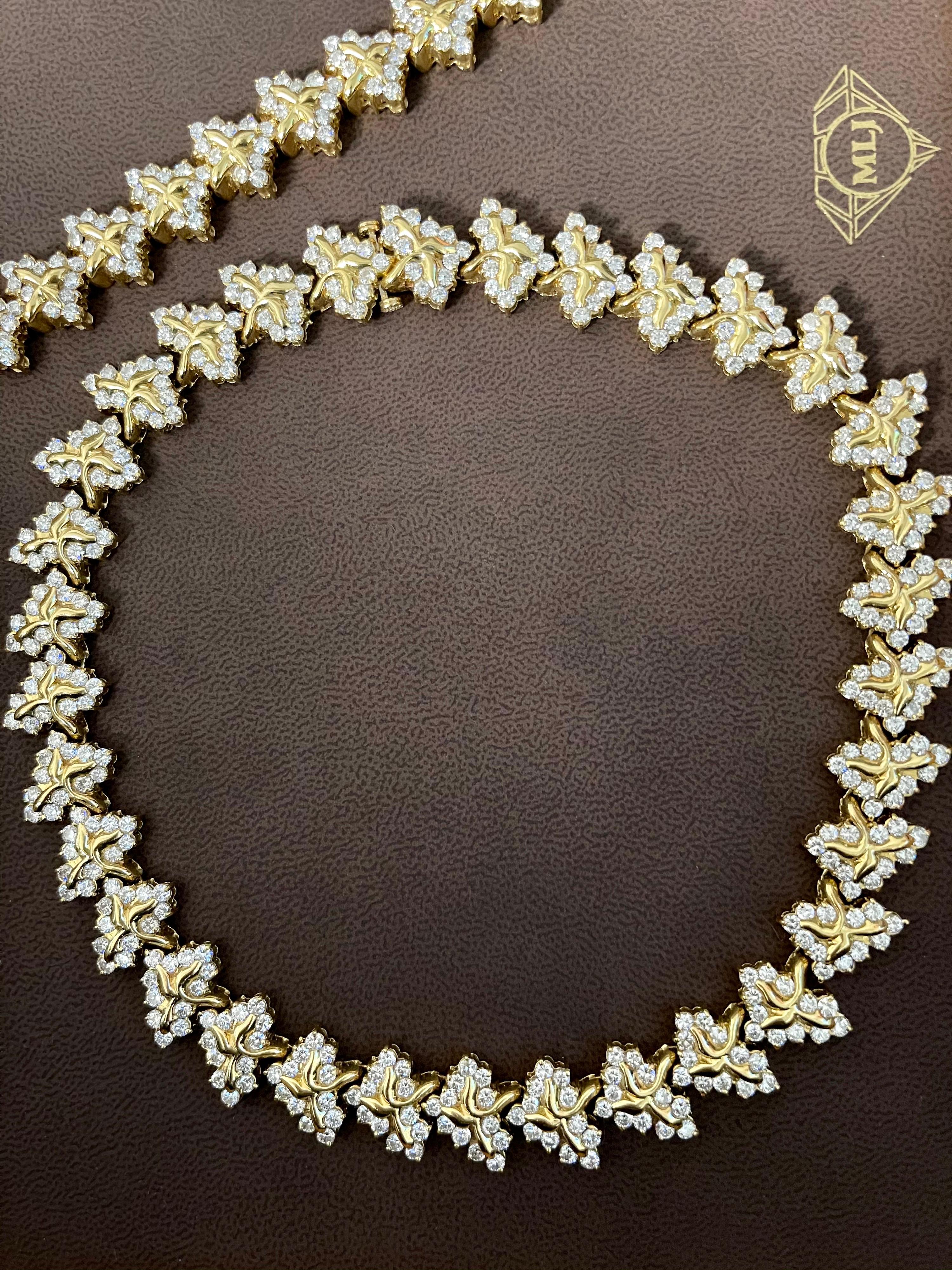 38 Carat Diamond Necklace and Bracelet 180 Grams 14 Karat Gold Bridal Suite For Sale 9