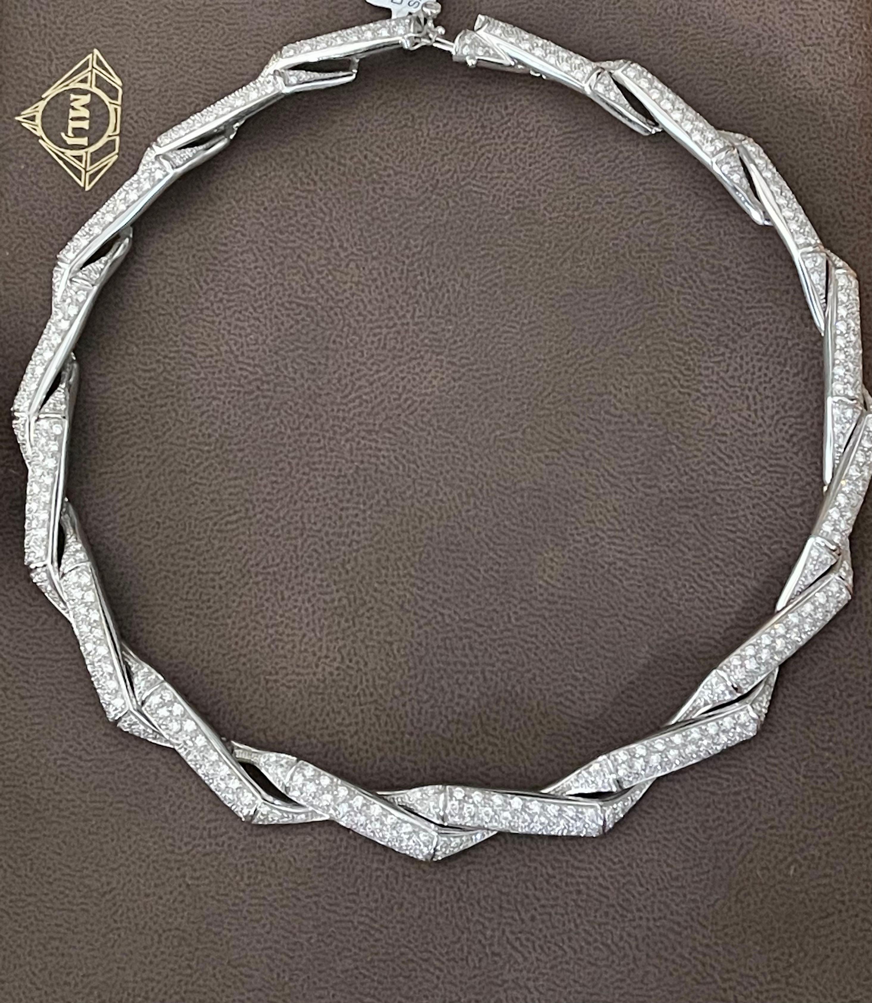 16 Carat Diamond Necklace 18 Karat White Gold Bridal Designer Salvini Estate For Sale 2