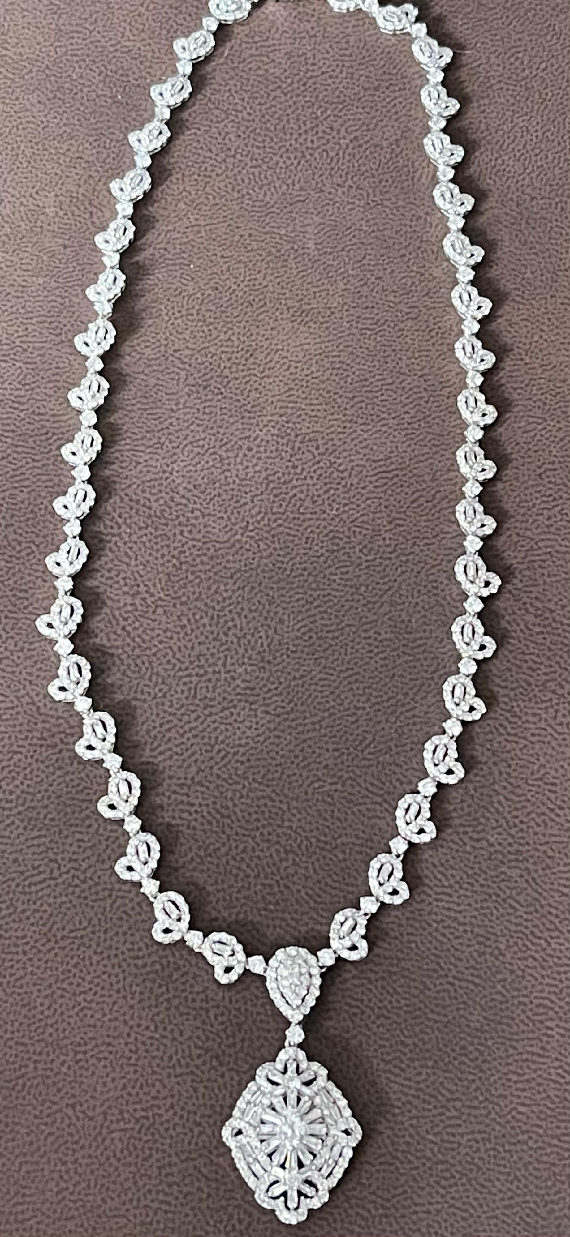 11.4 Carat Diamond Necklace in 18 Karat White Gold Bridal Brand New 5