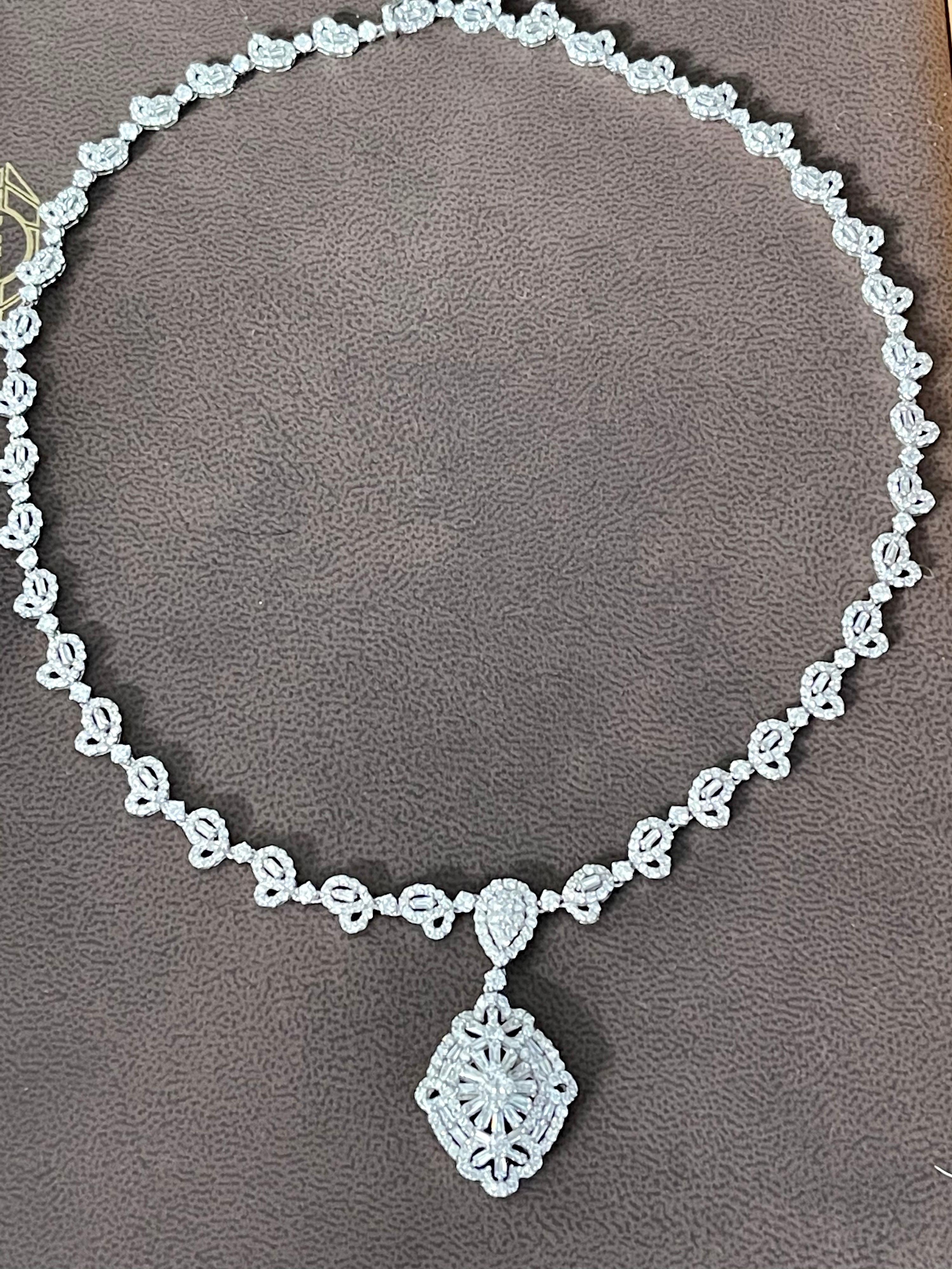 11.4 Carat Diamond Necklace in 18 Karat White Gold Bridal Brand New 6