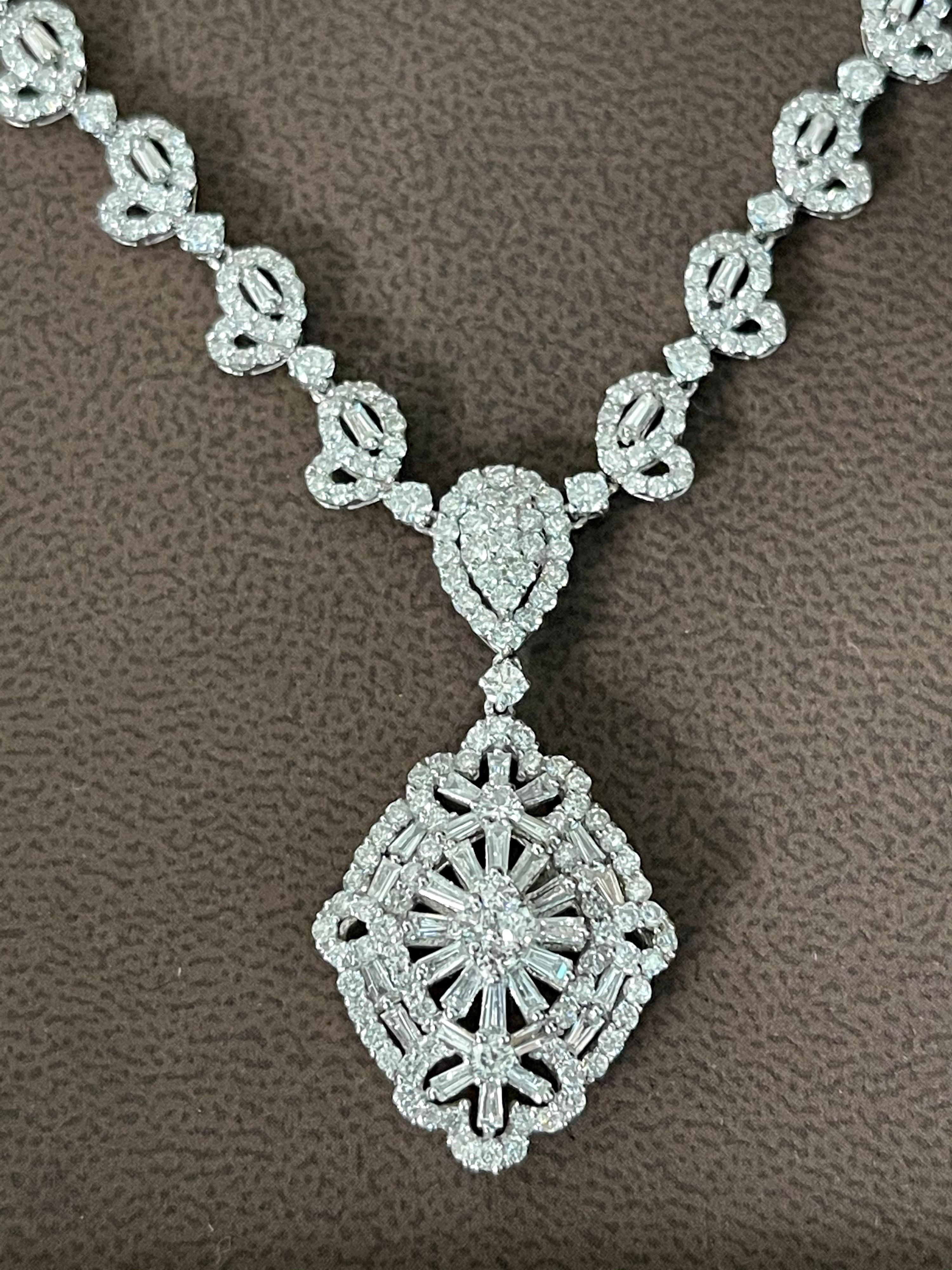 11.4 Carat Diamond Necklace in 18 Karat White Gold Bridal Brand New 7