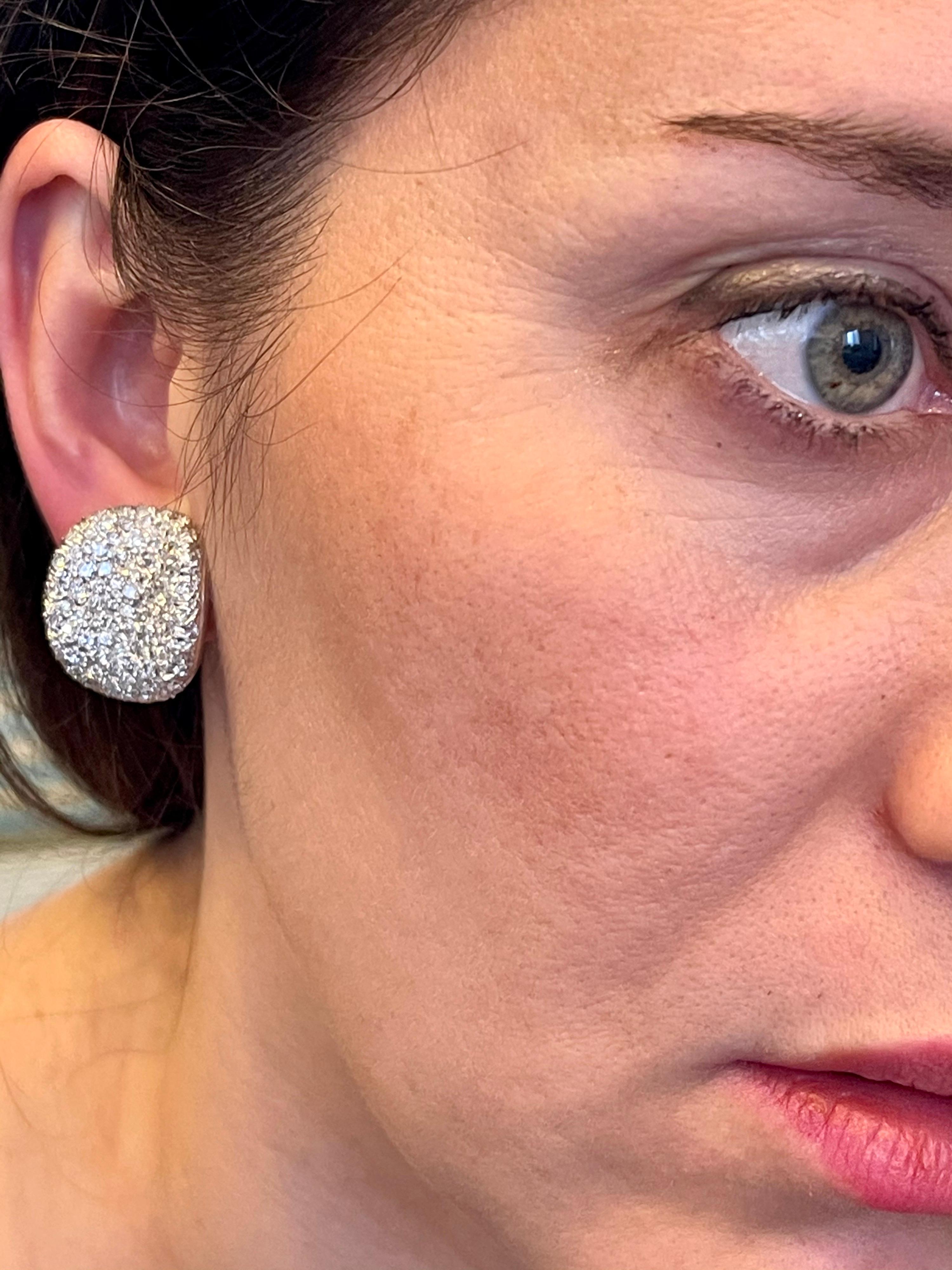 10 Carat Diamond Cocktail Stud Earrings Women in 18 Karat White Gold 23 Grams 2