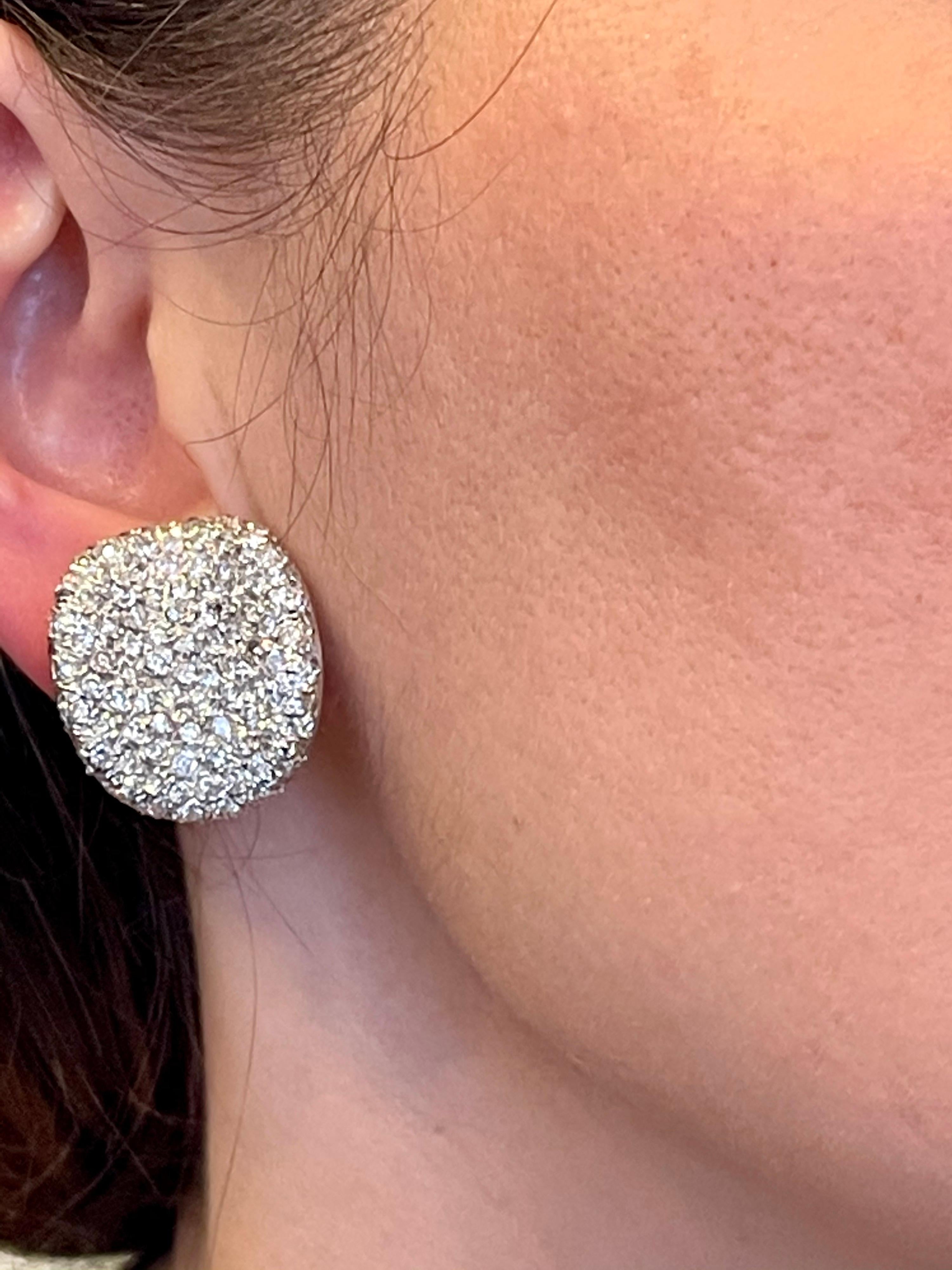 10 Carat Diamond Cocktail Stud Earrings Women in 18 Karat White Gold 23 Grams 6