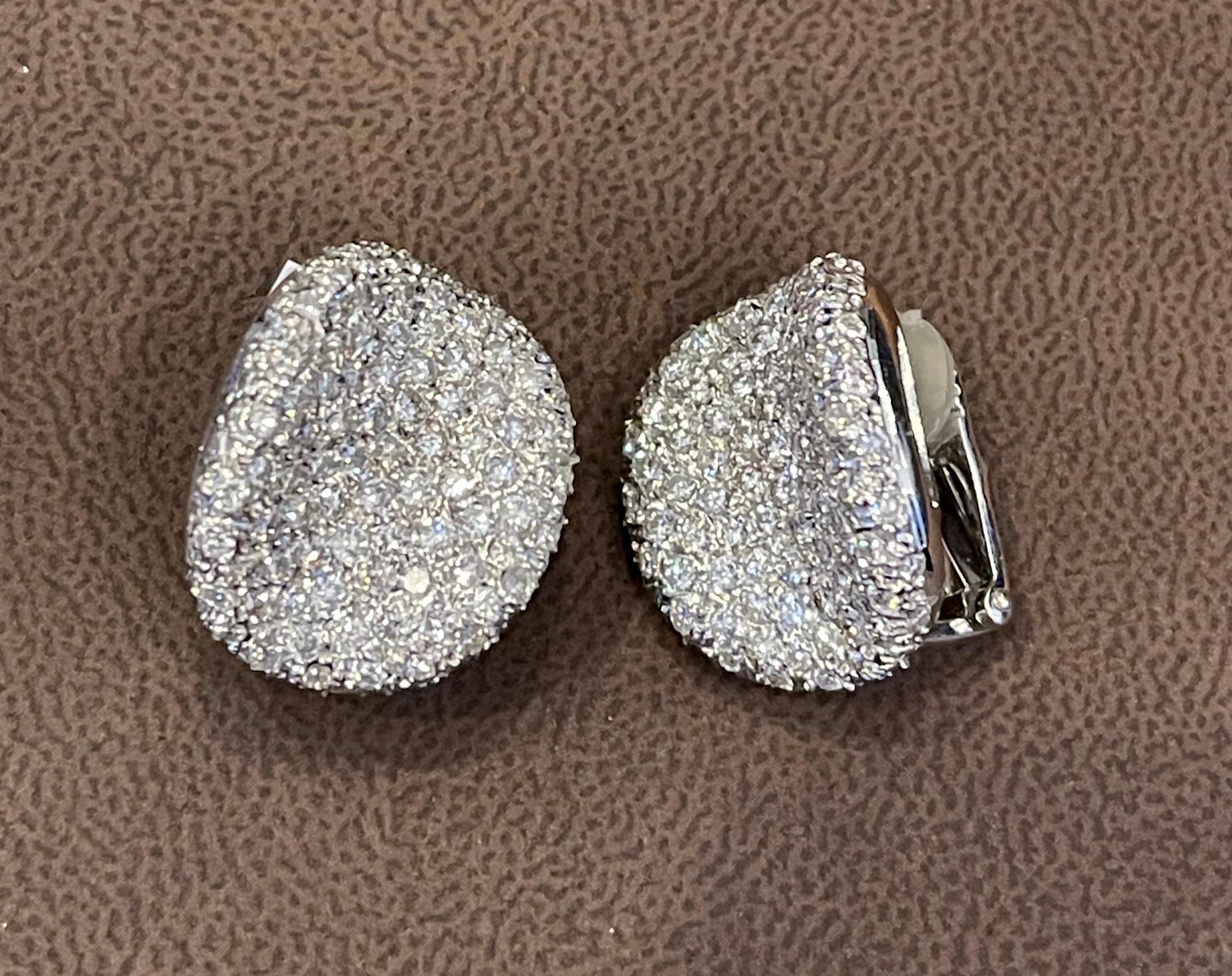 10 Carat Diamond Cocktail Stud Earrings Women in 18 Karat White Gold 23 Grams 7