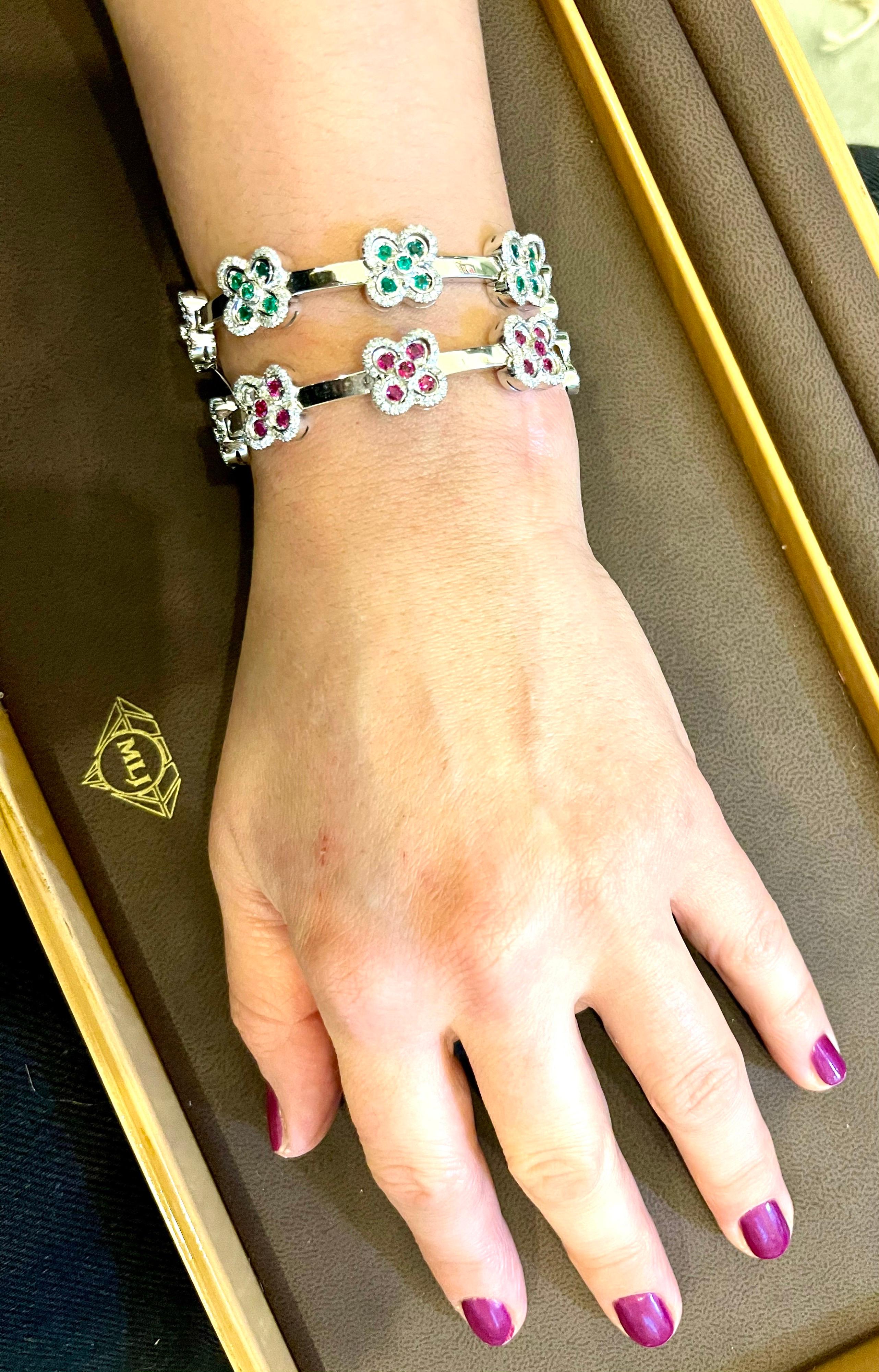 Bracciale con rubini, diamanti e oro 37 grammi in oro bianco 18 carati in vendita 11