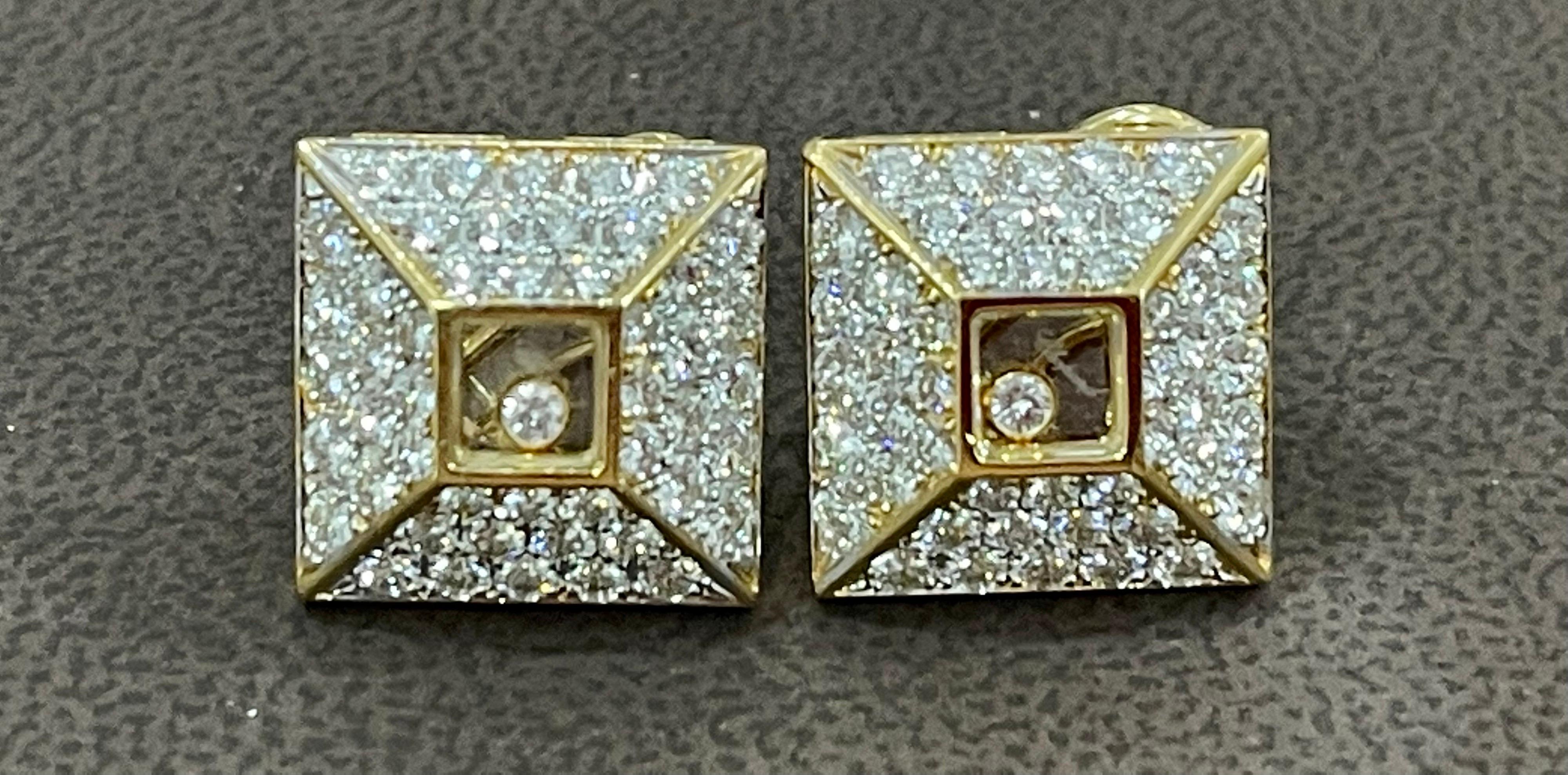 Chopard, 18 Karat Gold Happy Diamonds Clip Earrings Women 98 Pieces Diamond For Sale 1