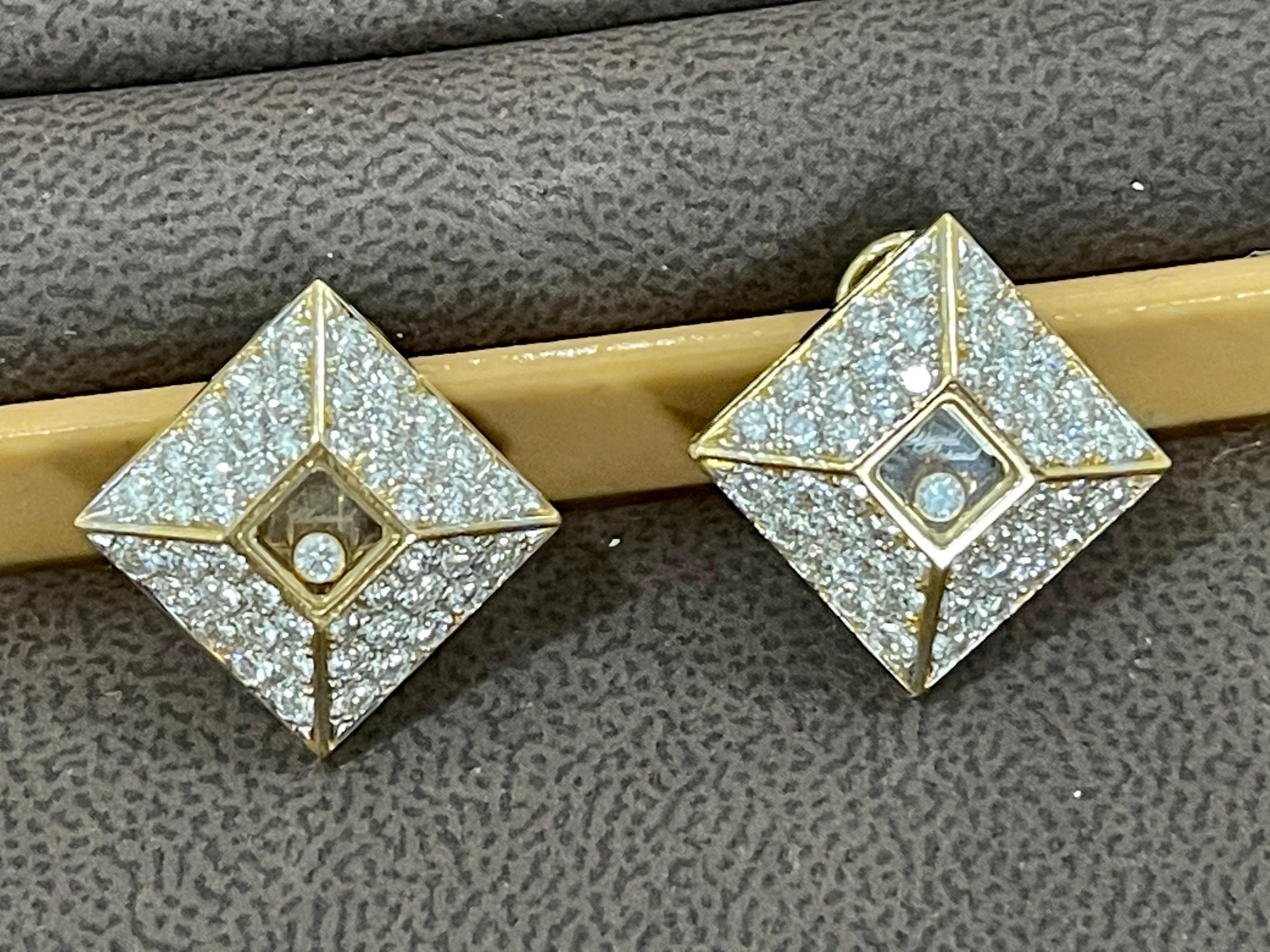 Chopard, 18 Karat Gold Happy Diamonds Clip-Ohrringe Damen 98 Teile Diamant im Angebot 6