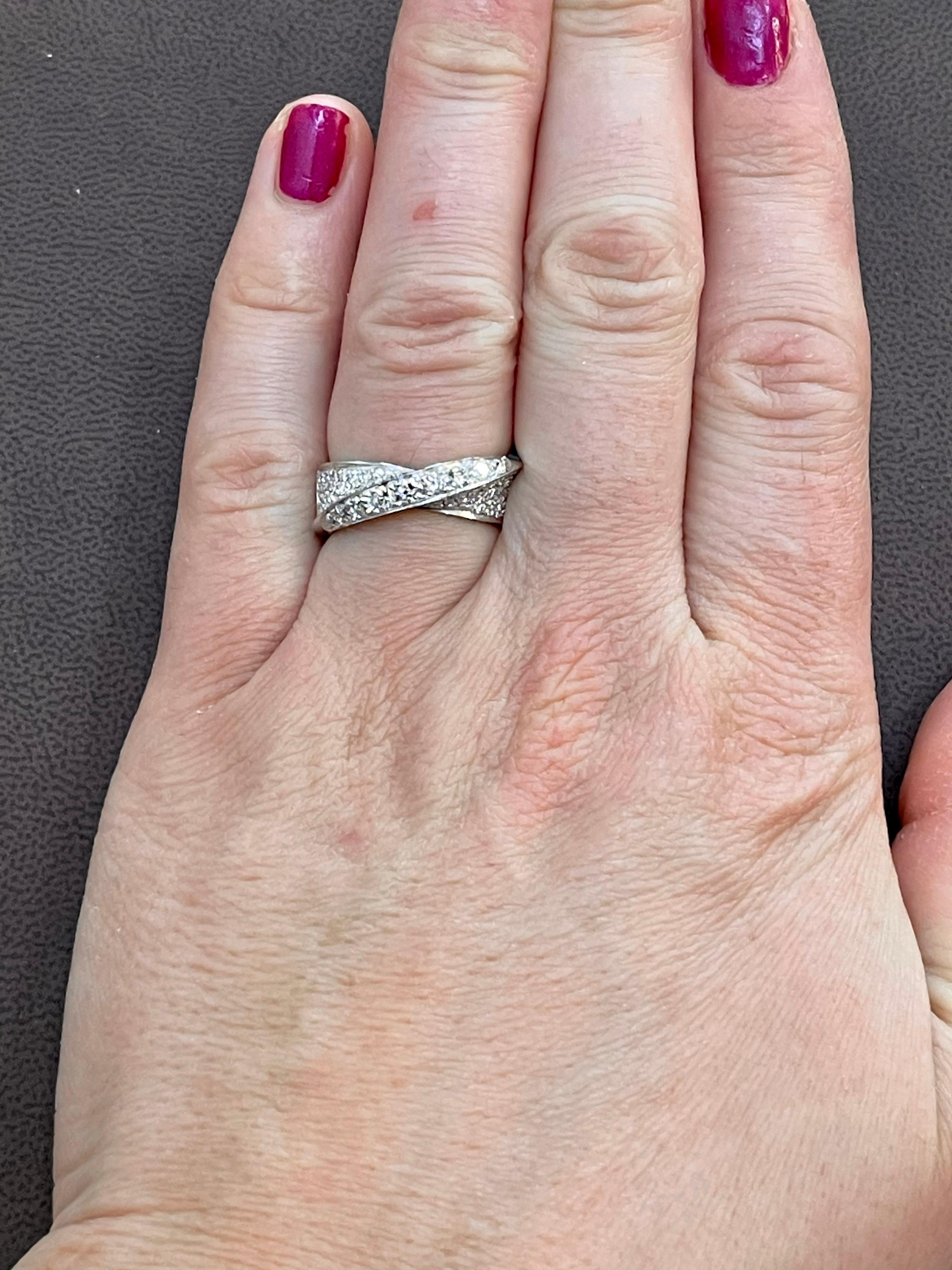 0.75 Carat Diamond Engagement Band 18 Karat Gold Ring by Designer Salvini For Sale 6