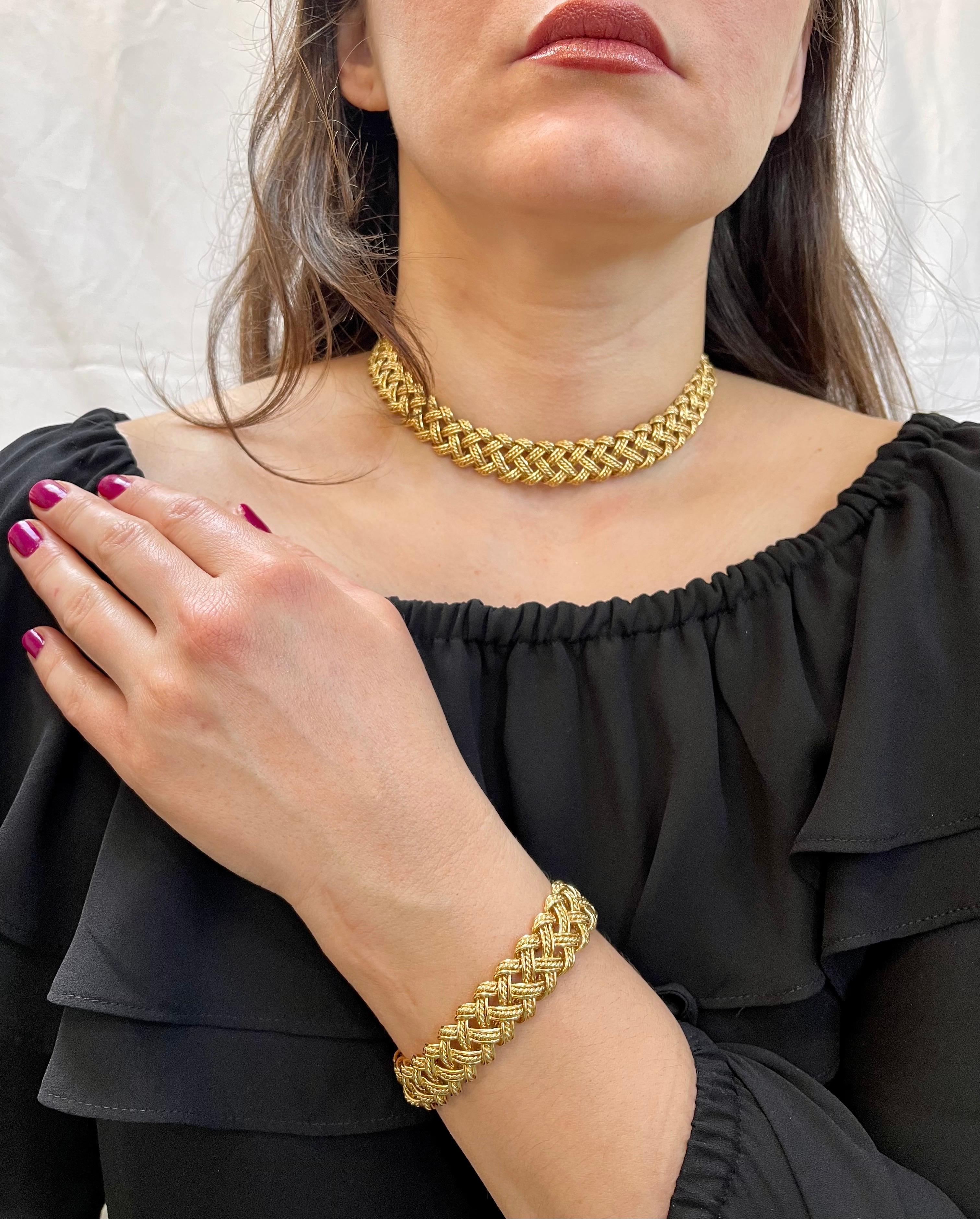 Collier et bracelet deux pièces Bocheron en or jaune 18 carats 165 grammes en vente 14
