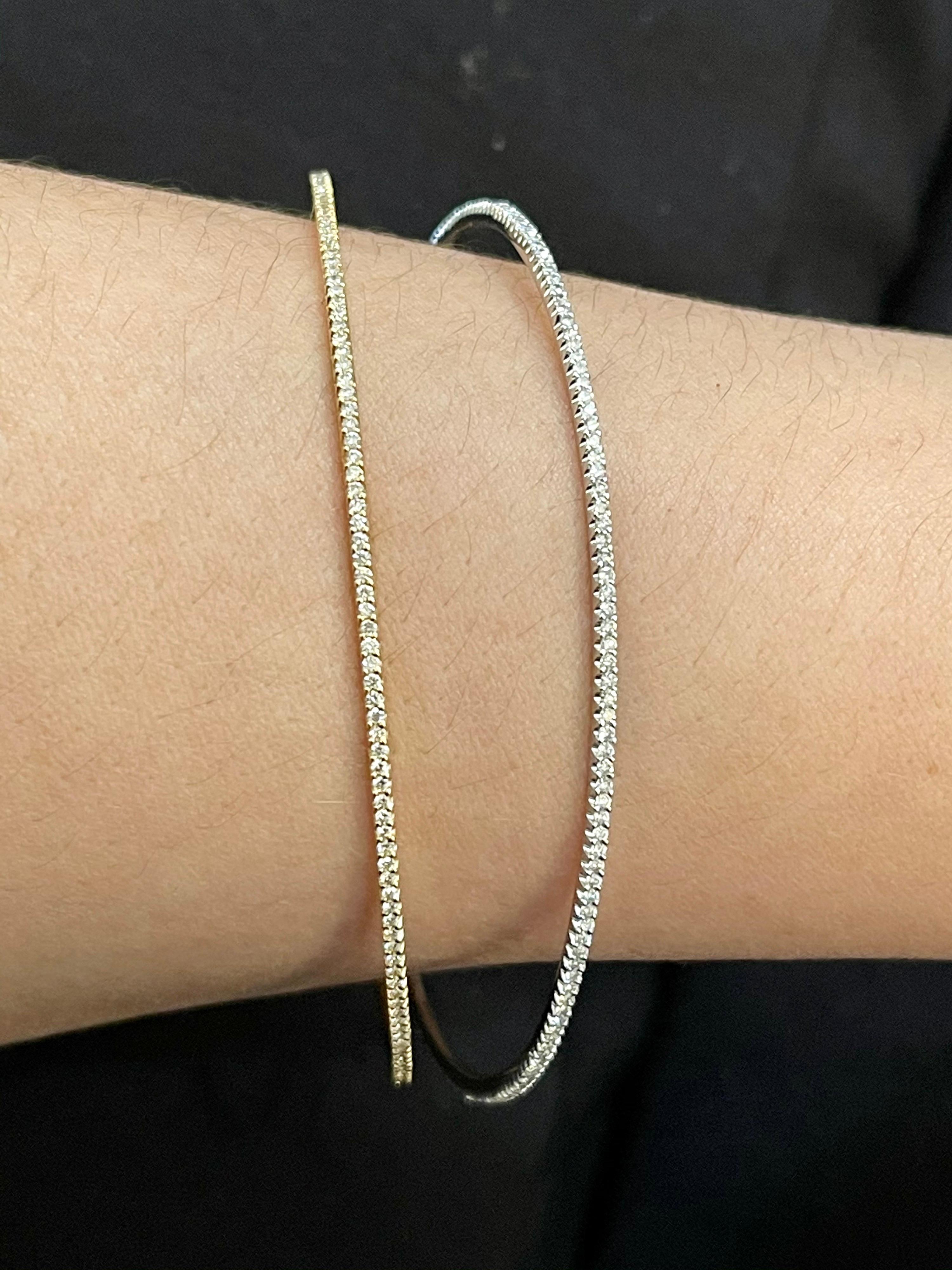 Tesora Zeitgenössisches Armband aus 18 Karat Gelb- und Weißgold mit Diamanten im Angebot 9