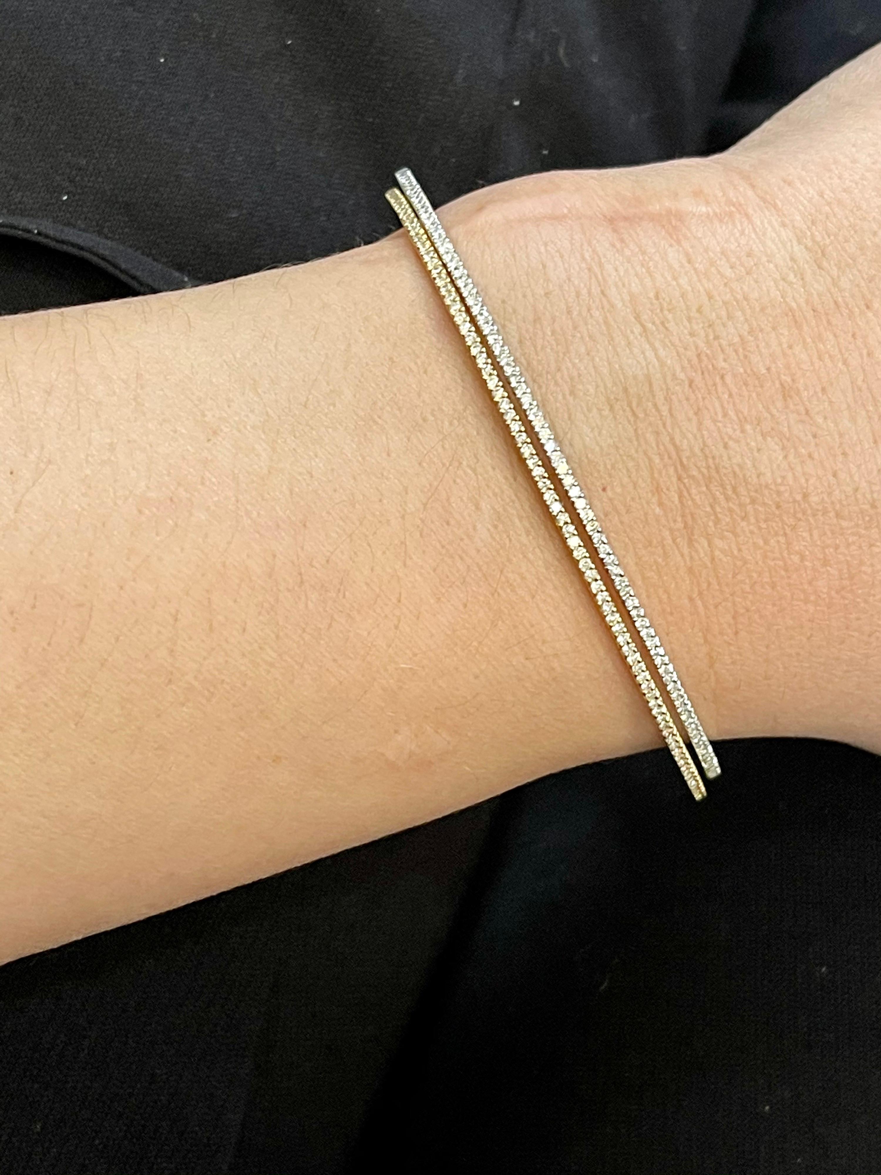 Tesora Zeitgenössisches Armband aus 18 Karat Gelb- und Weißgold mit Diamanten im Angebot 13