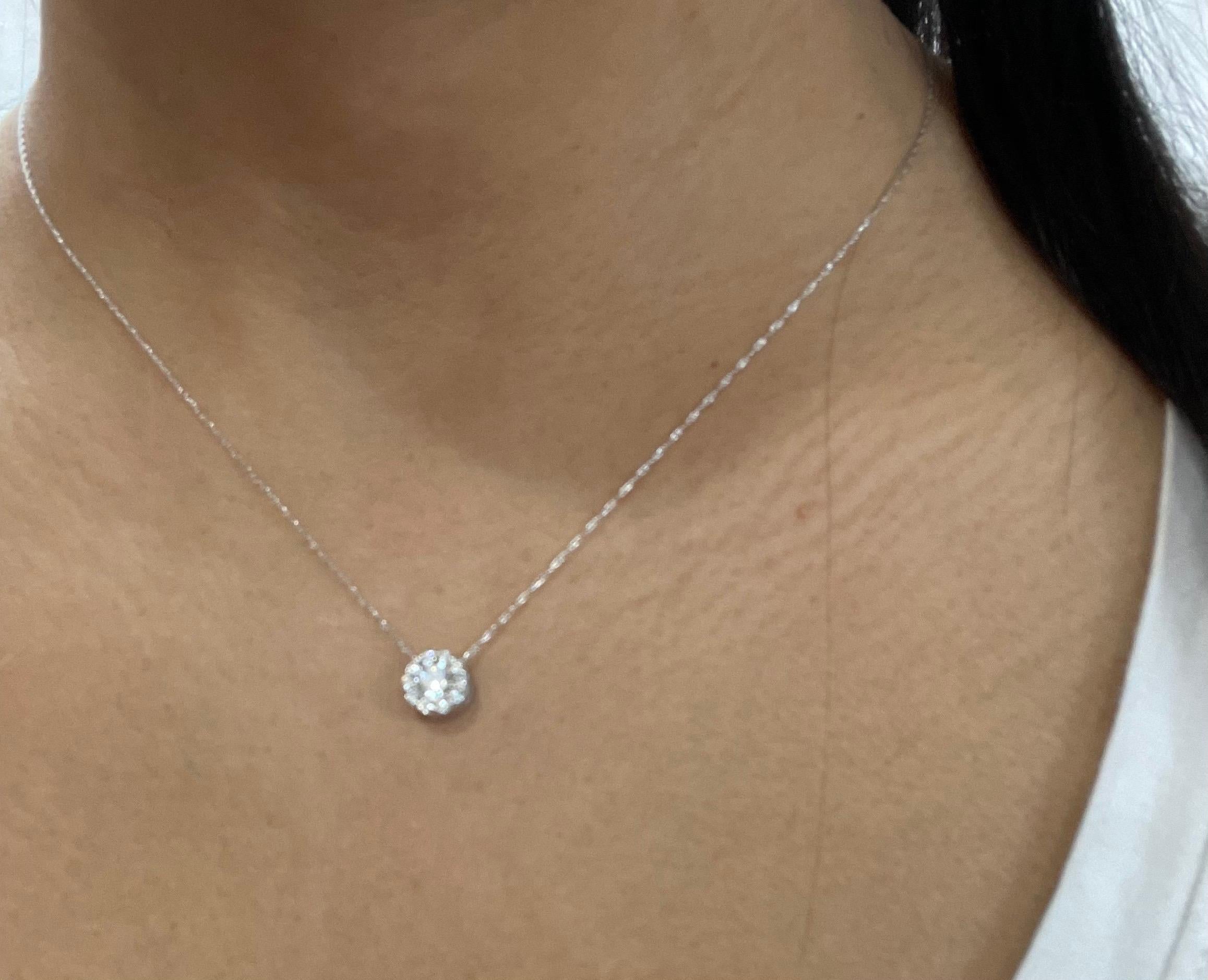 Women's Hearts on Fire Fulfillment Diamond Pendant Necklace 18 Karat Gold FPS00708W
