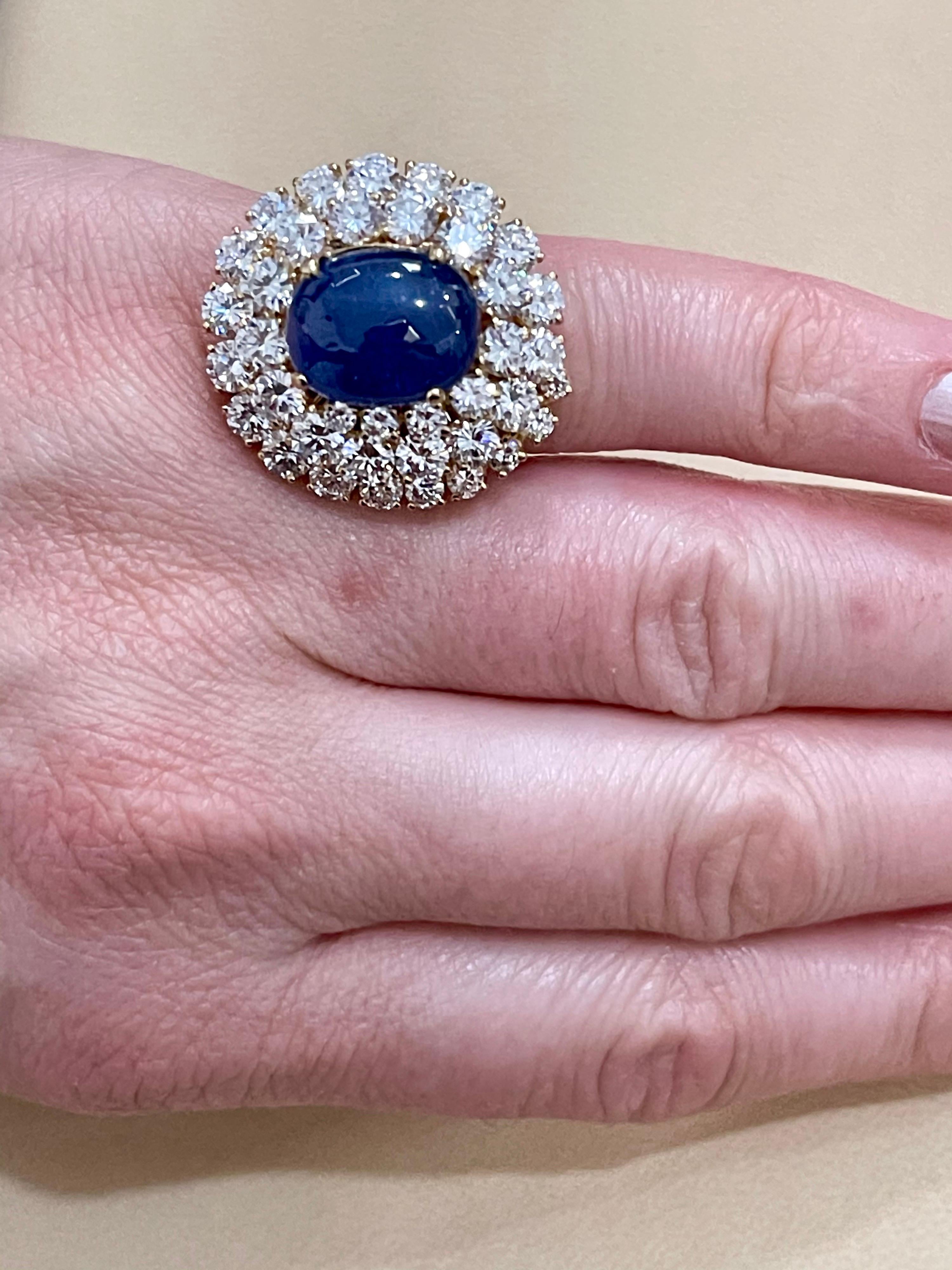 Chantecler Saphir 12 Ct et 22 Ct Couleur VS/E-F  Ensemble bague et boucle d'oreille 18 KYG en vente 12