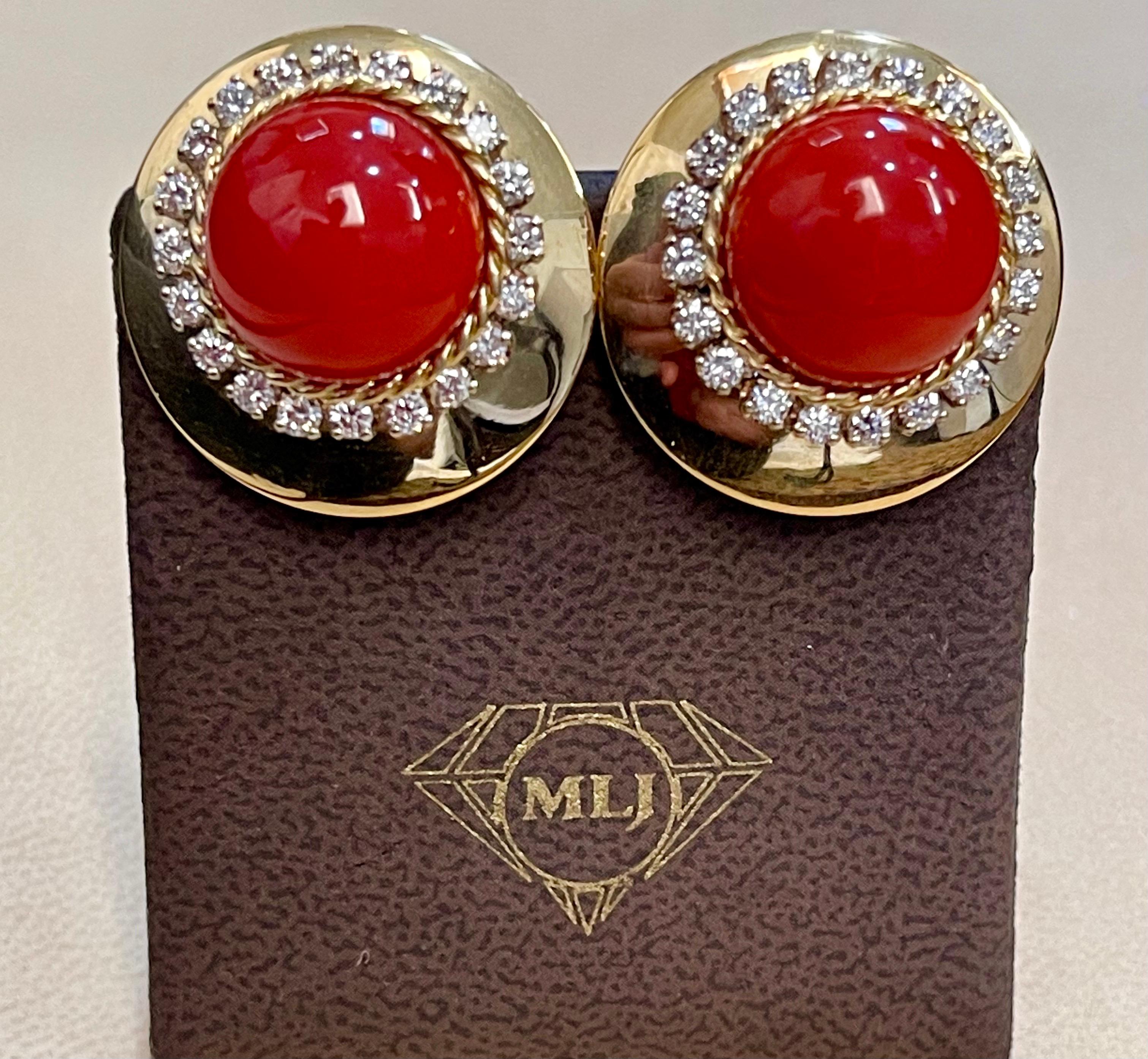 Aletto Black Natural Coral and Diamond Cocktail Earring in 18 Karat Yellow Gold 6