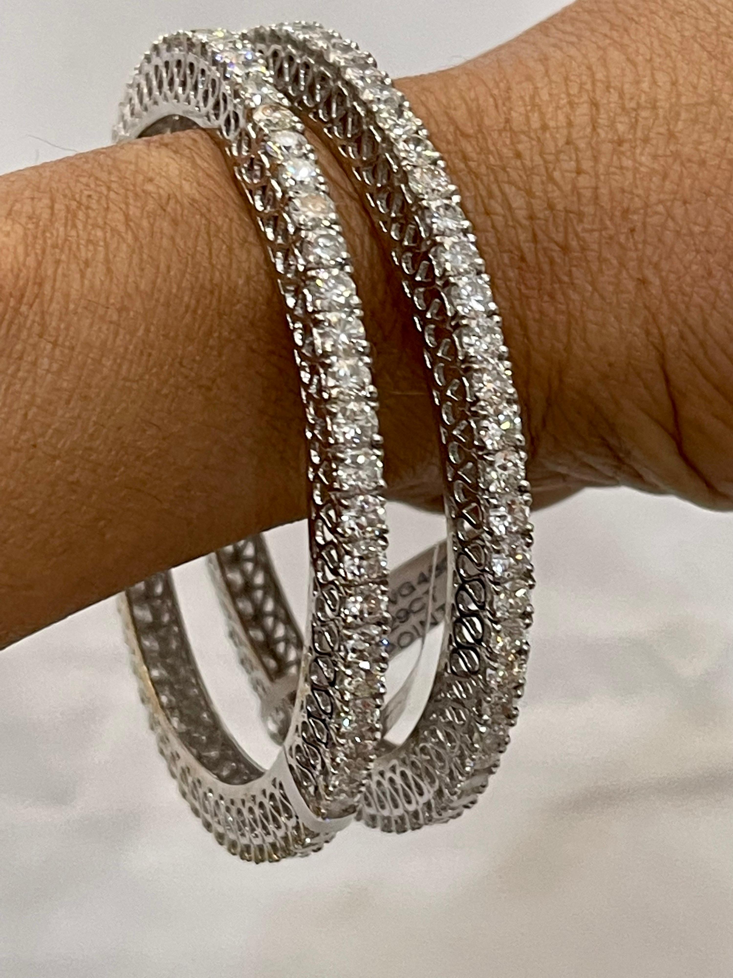 single line diamond bangle