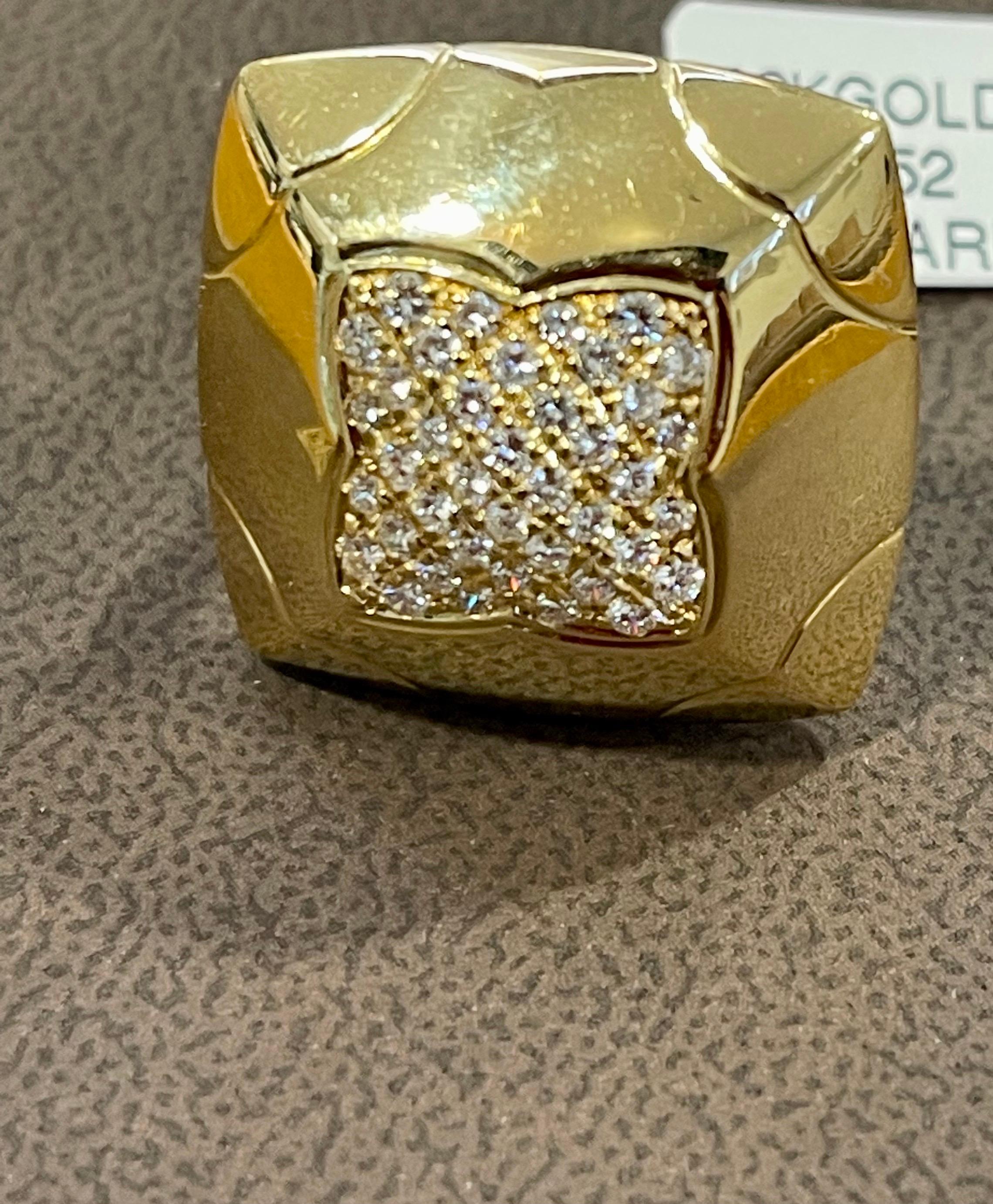 Bvlgari Gold & Pavé Diamonds Large Pyramid Stud Earrings 18 K Yellow Gold 7