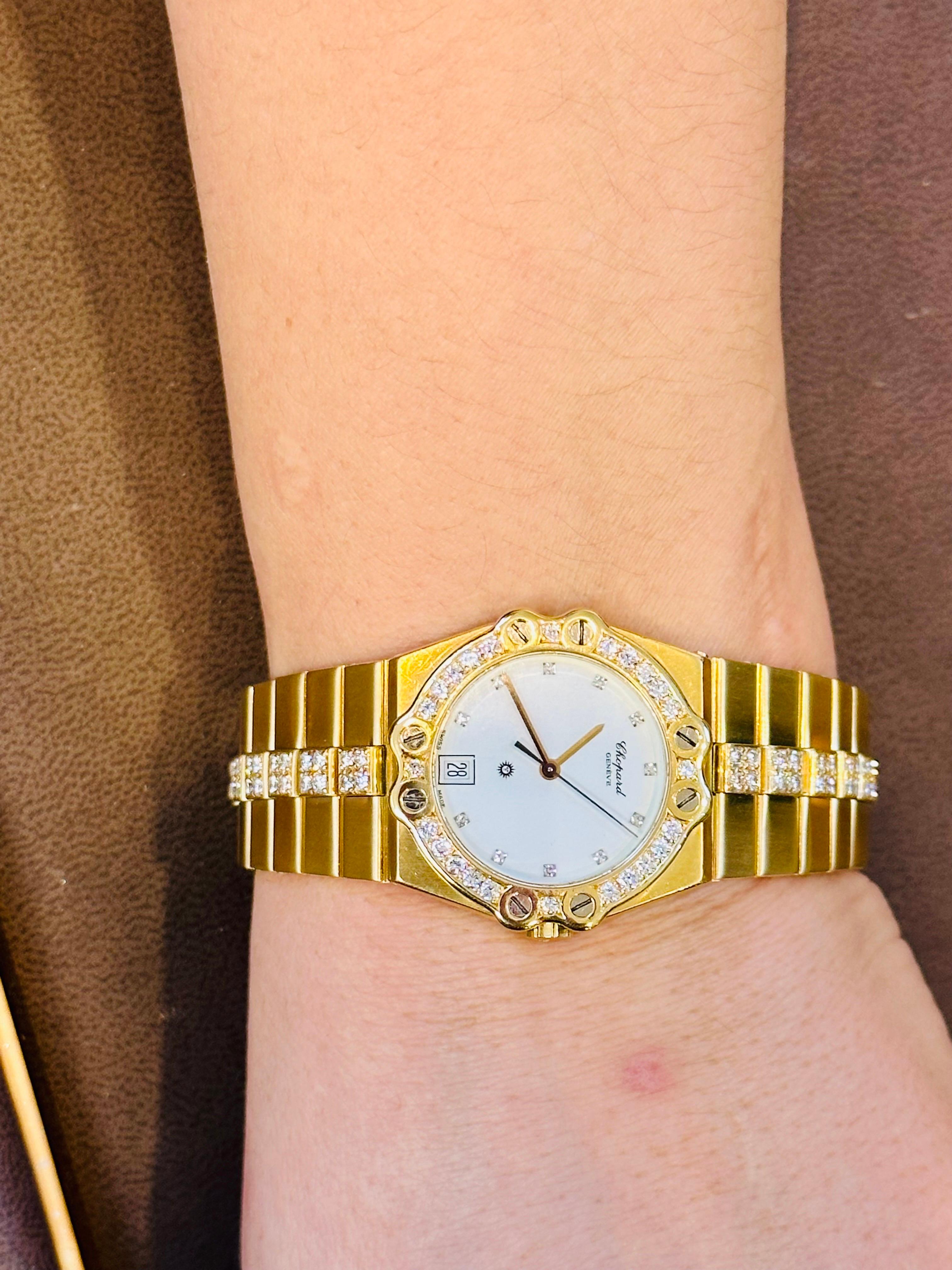 Chopard Factory Diamond 18 Karat Yellow Gold 153 Grams  Diamond Belt Watch 9