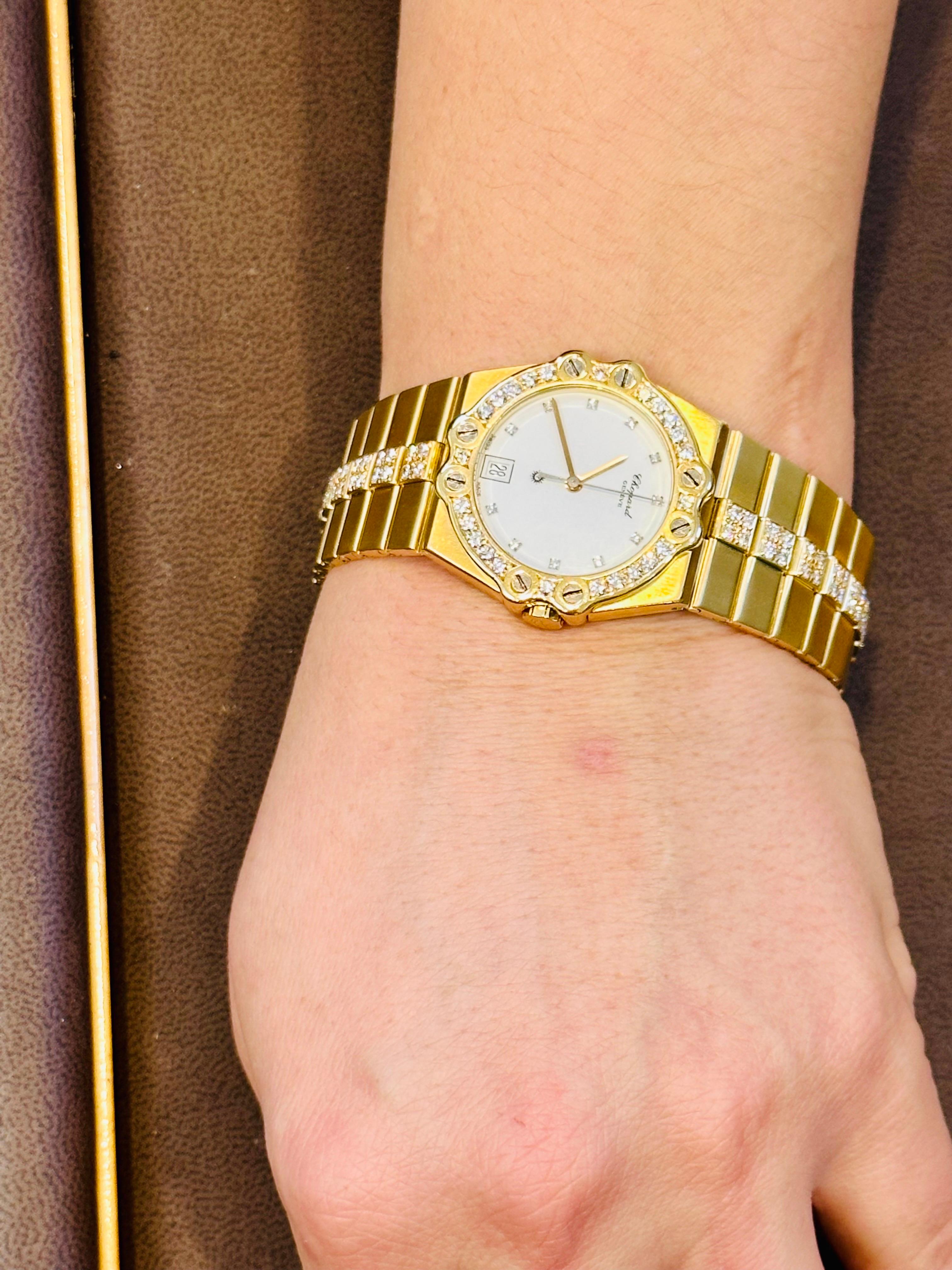 Chopard Factory Diamond 18 Karat Yellow Gold 153 Grams  Diamond Belt Watch 10