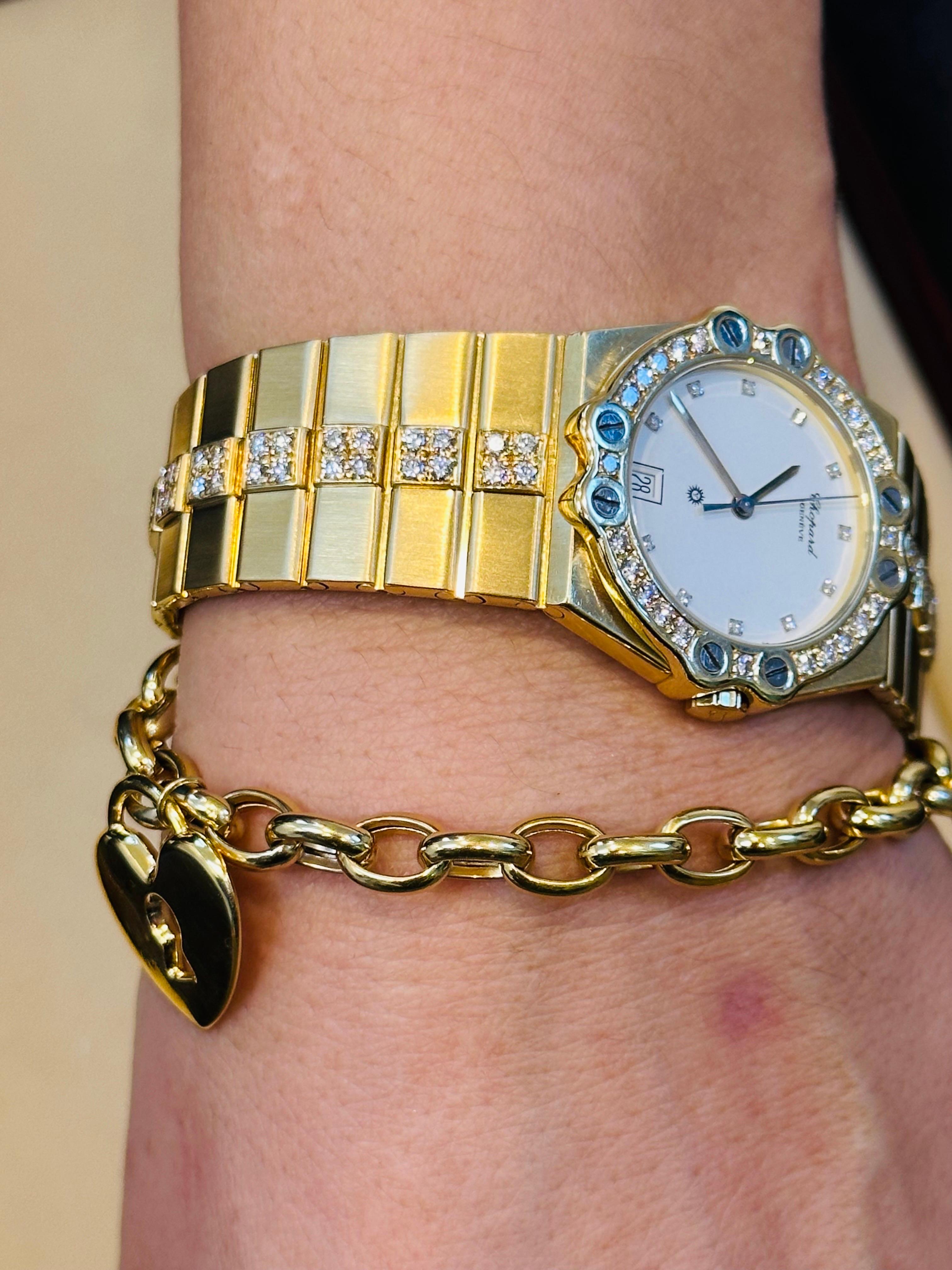 Chopard Factory Diamond 18 Karat Yellow Gold 153 Grams  Diamond Belt Watch 12