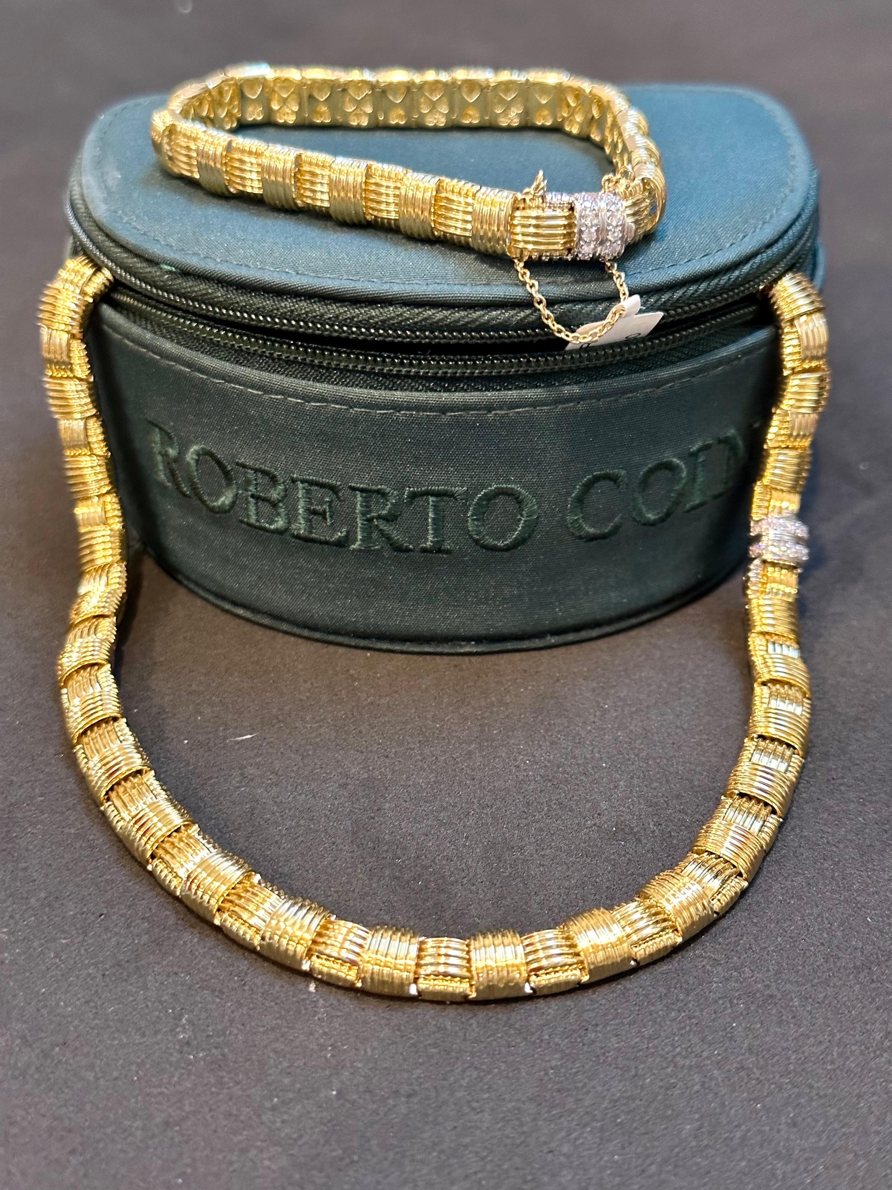 Roberto Coin Appassionata Necklace in 18 Karat Gold 70 Grams and Diamonds For Sale 12