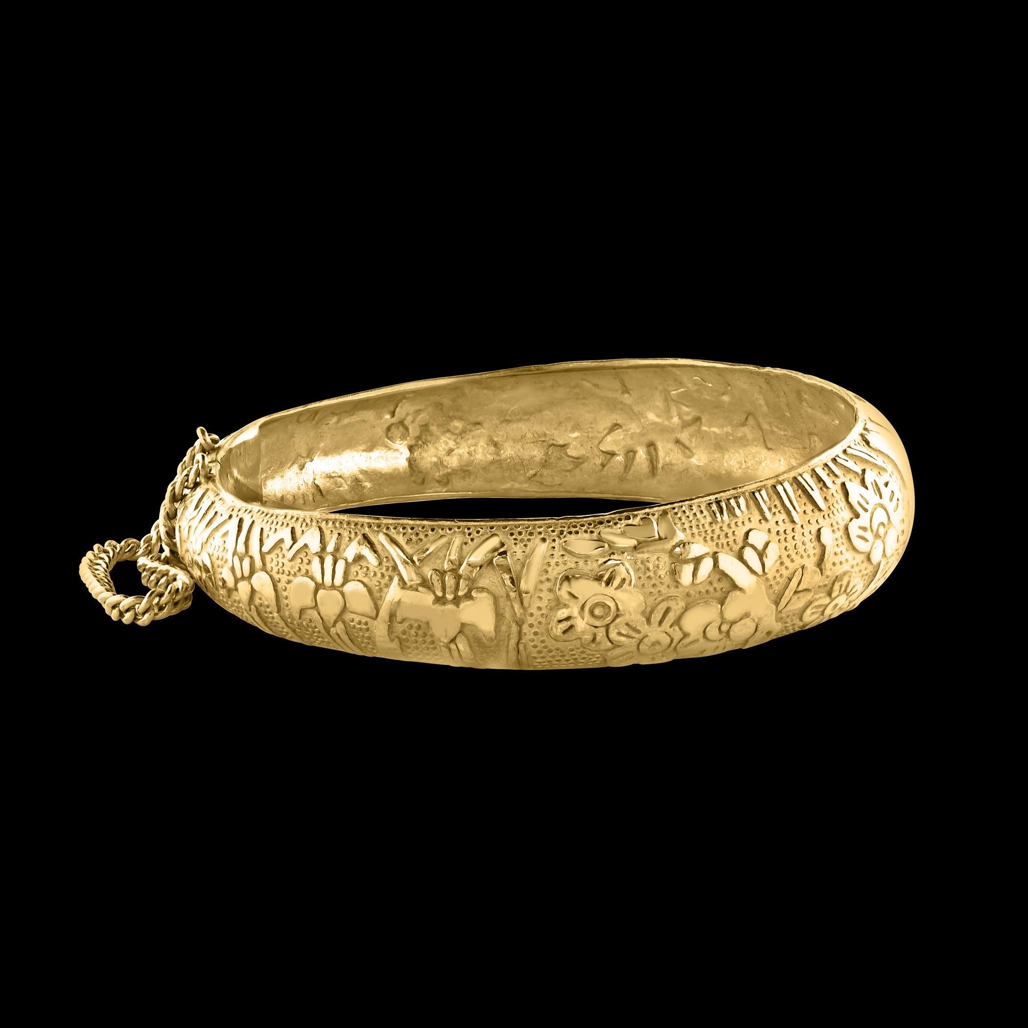 24 Karat Yellow Pure Gold 75.1 Gm Large Bangle Bracelet, 2.4 OZ of Gold 13