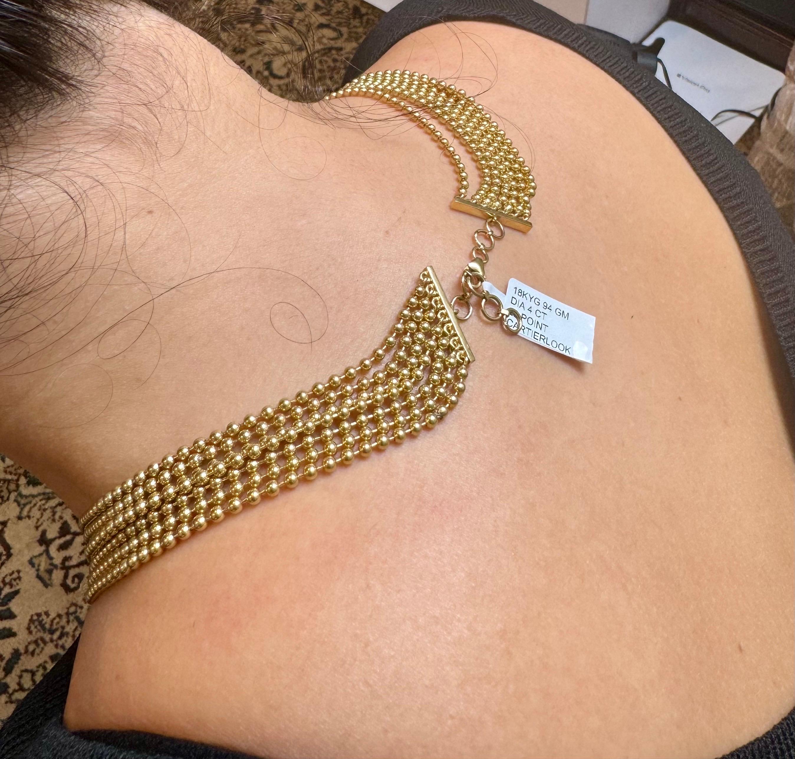Collier ras du cou Draperie en or jaune 18 carats, 7 couches en vente 11