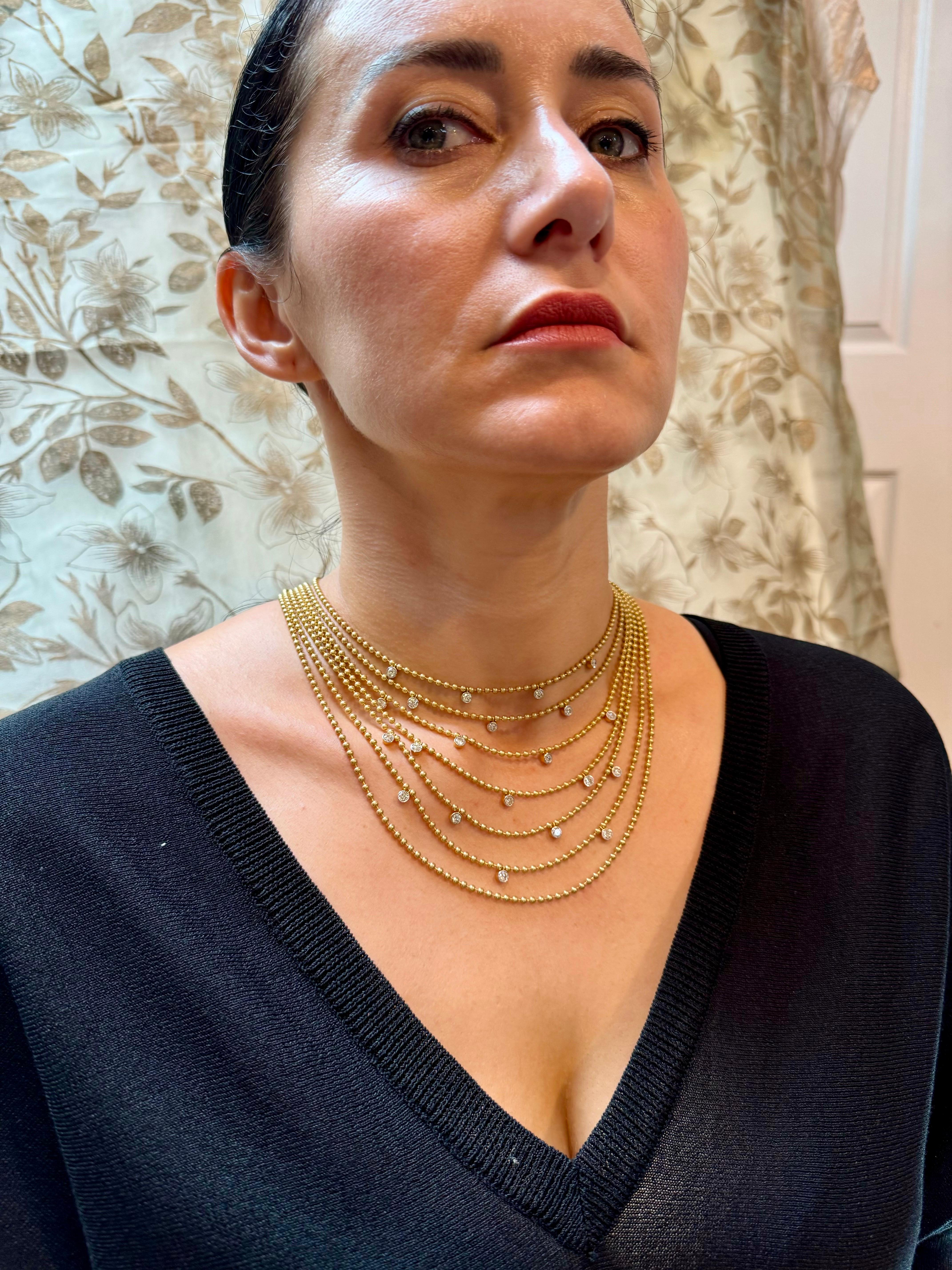Collier ras du cou Draperie en or jaune 18 carats, 7 couches en vente 13
