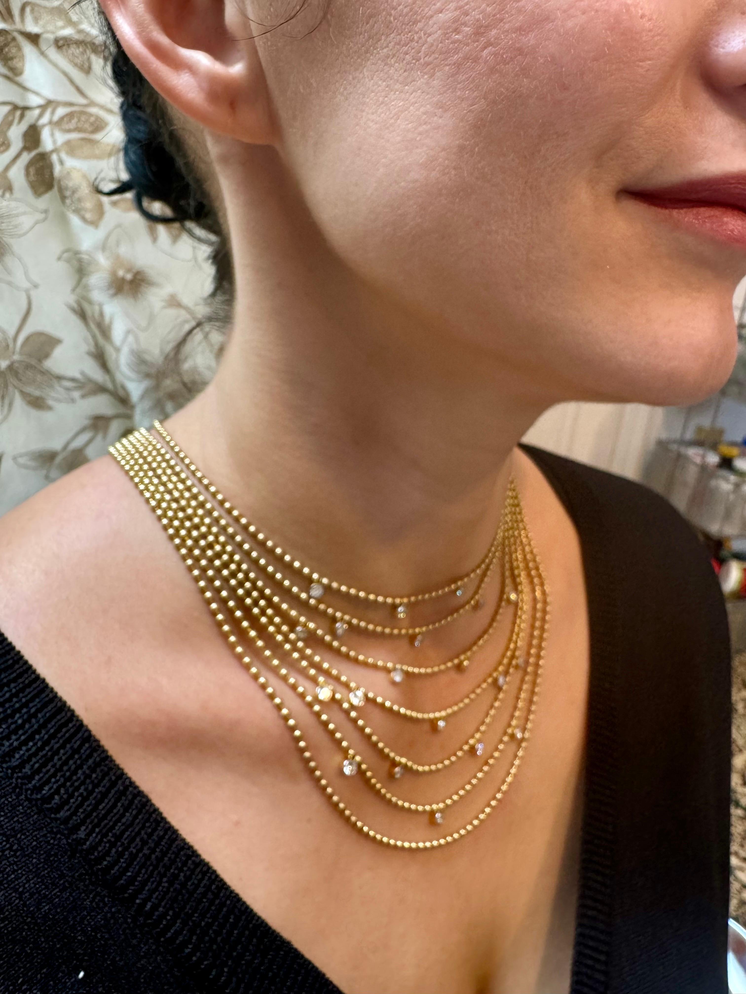 Collier ras du cou Draperie en or jaune 18 carats, 7 couches en vente 14