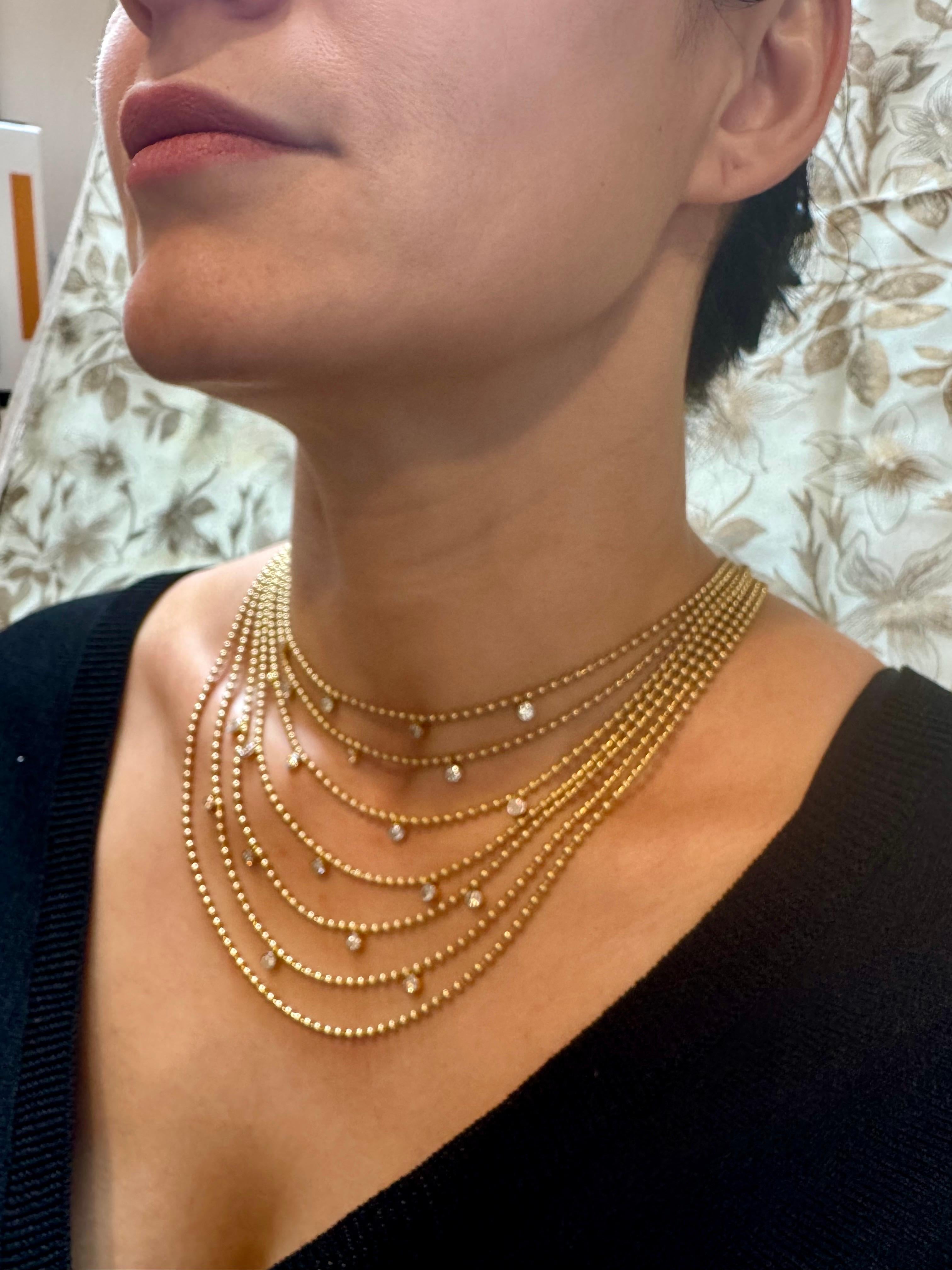 Collier ras du cou Draperie en or jaune 18 carats, 7 couches en vente 15
