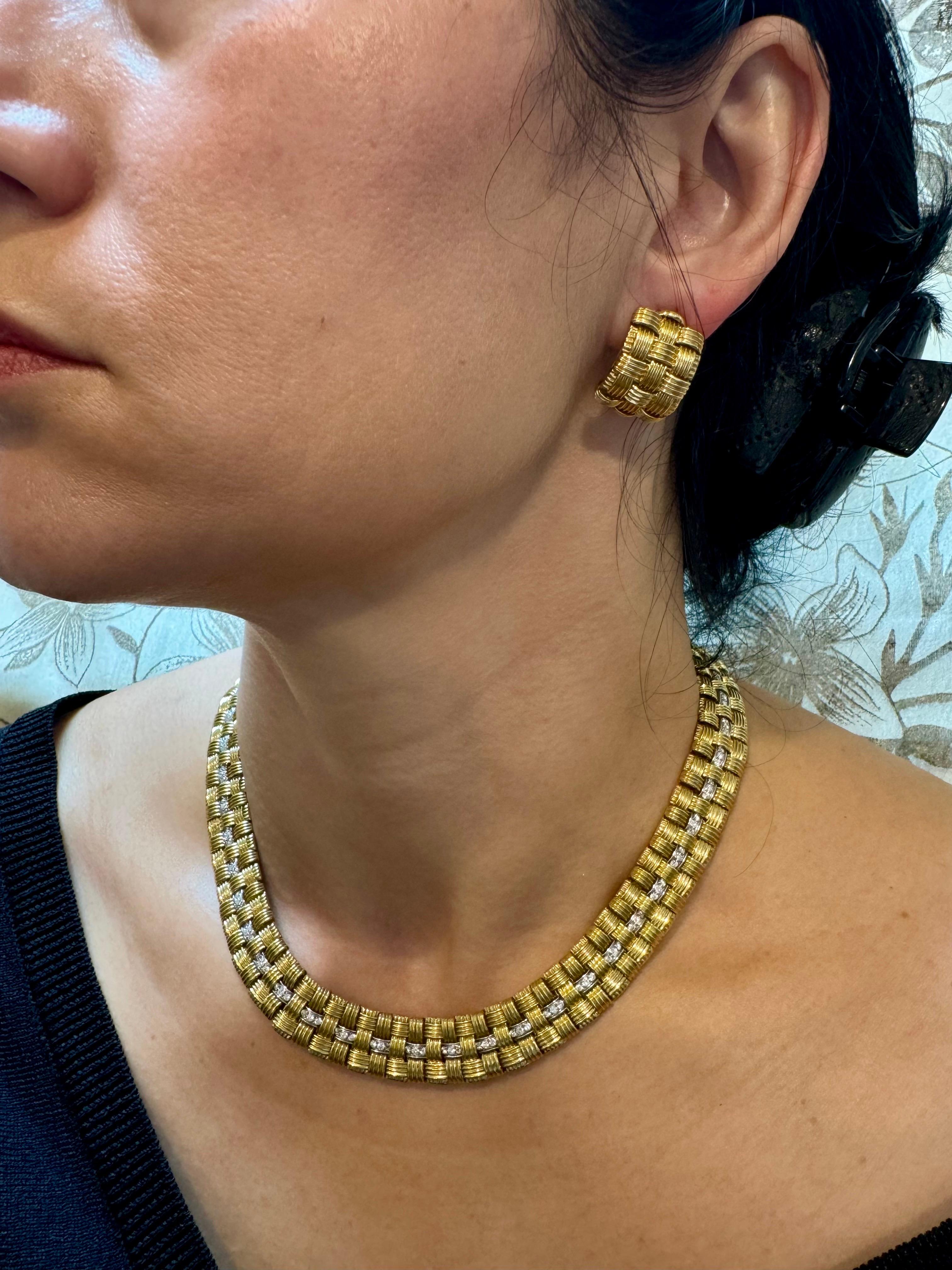 ROBERTO COIN APPASSIONATA Collana con cesto intrecciato a 3 file, bracciale, orecchino e suite di bracciali in vendita 14
