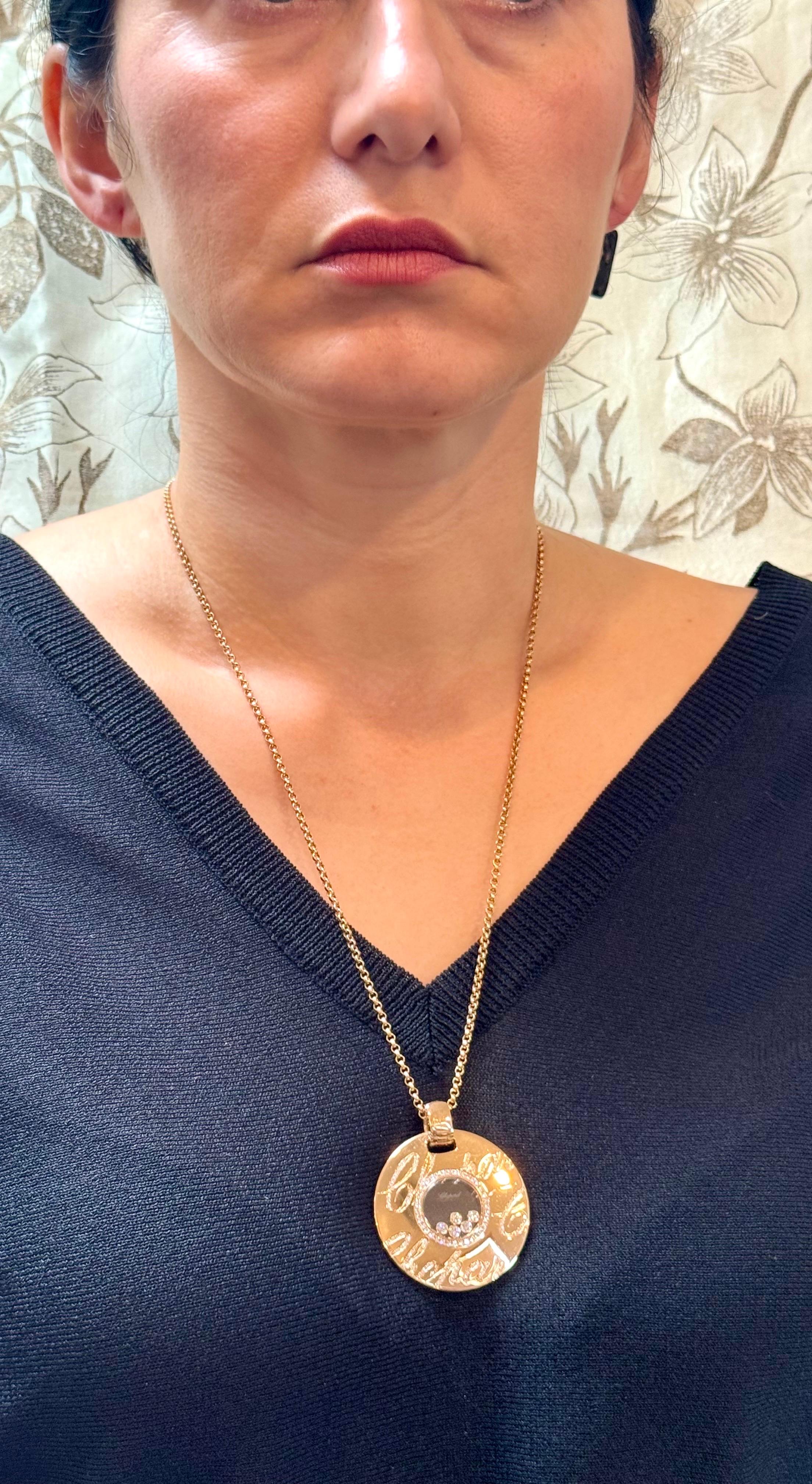 Chopard Chopardissimo 18 Karat Gelbgold Diamant-Anhänger-Halskette Groß, Nachlass 13