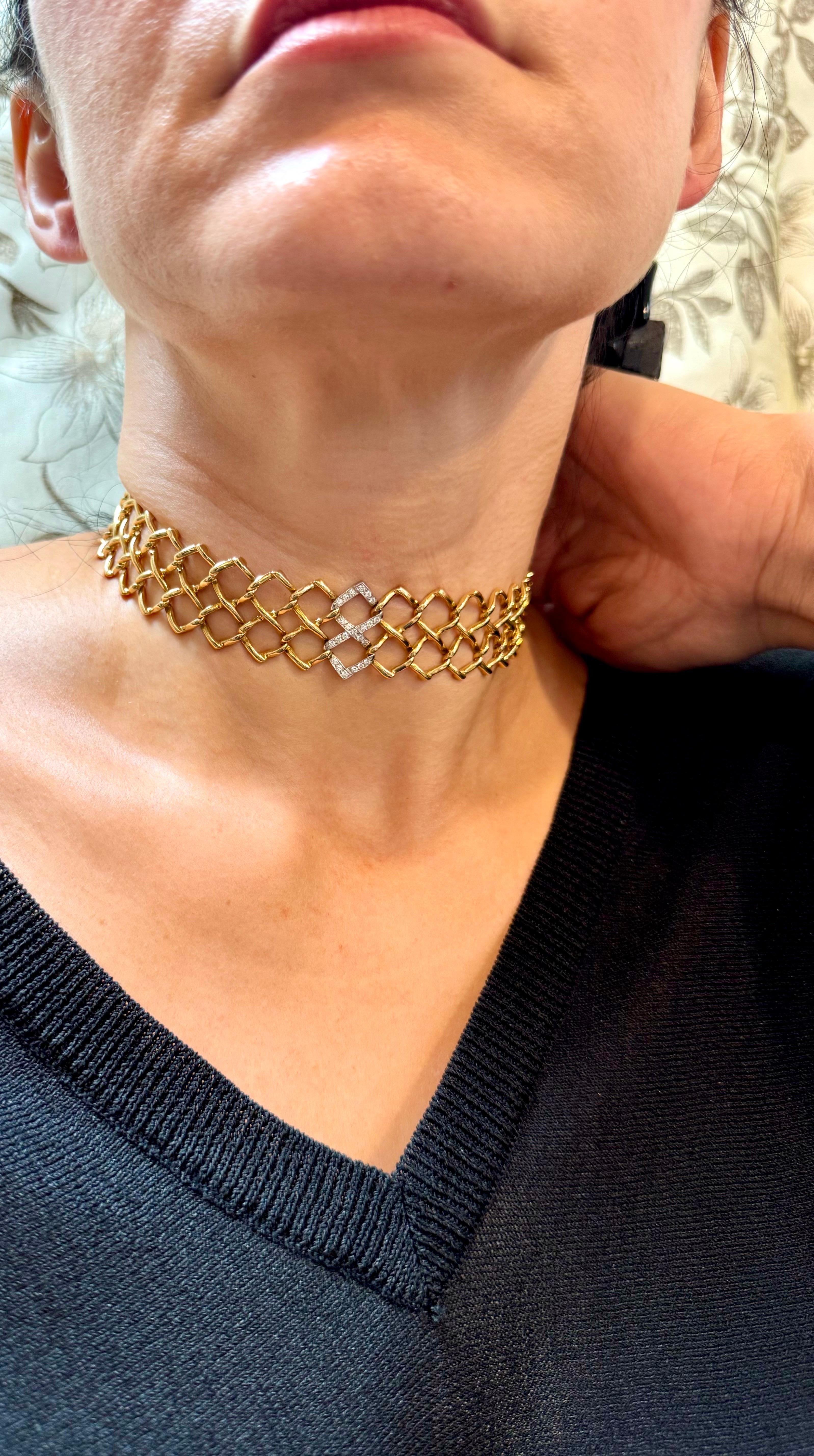 Tiffany & Co Paloma Picasso Vintage Gelbgold Diamant Quadratisches Gliederhalsband 9