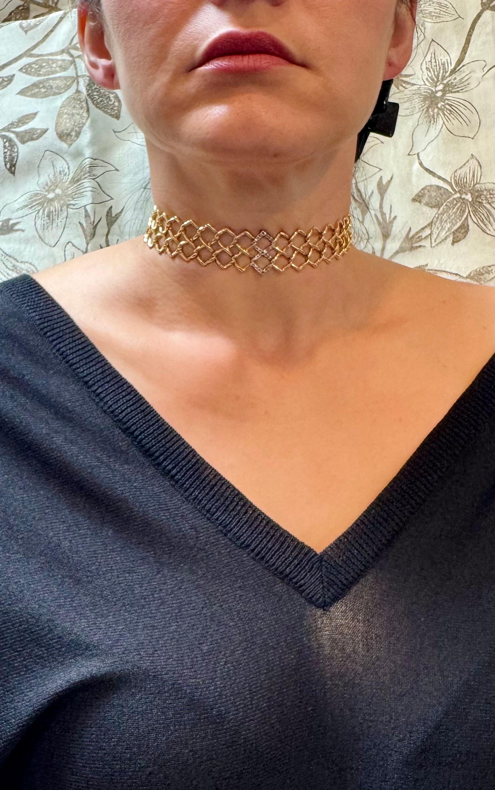 Tiffany & Co Paloma Picasso Vintage Gelbgold Diamant Quadratisches Gliederhalsband 11