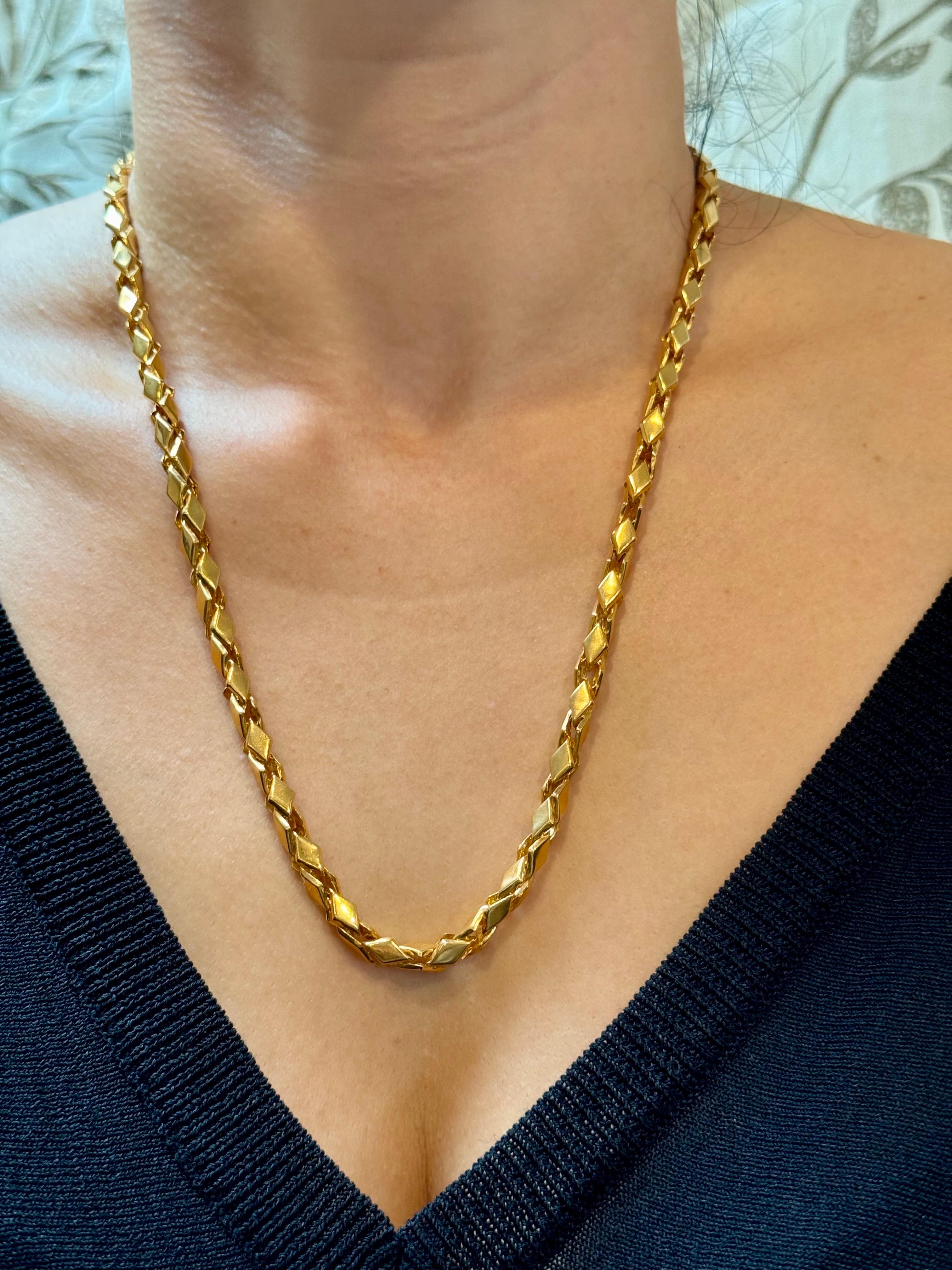 Vintage 45 Gm reine 22 Karat Gelbgold Handgefertigte Kette 23 Zoll handgefertigt im Angebot 7