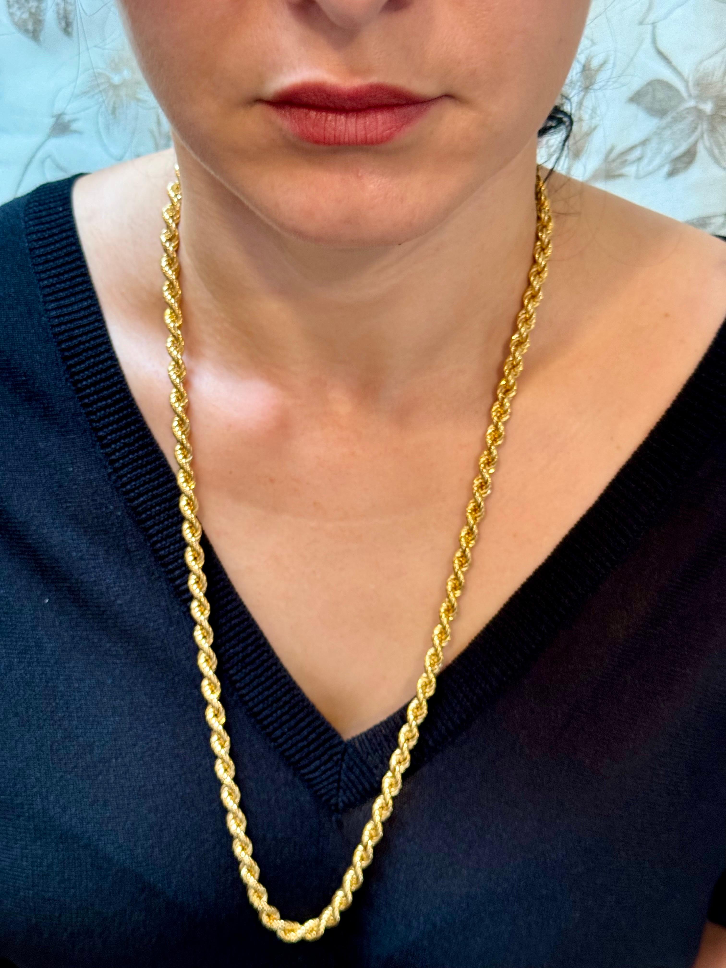 Vintage 18 Karat Gelbgold 33.2 Gm, Seilkette, 6,33 mm Halskette, 28 