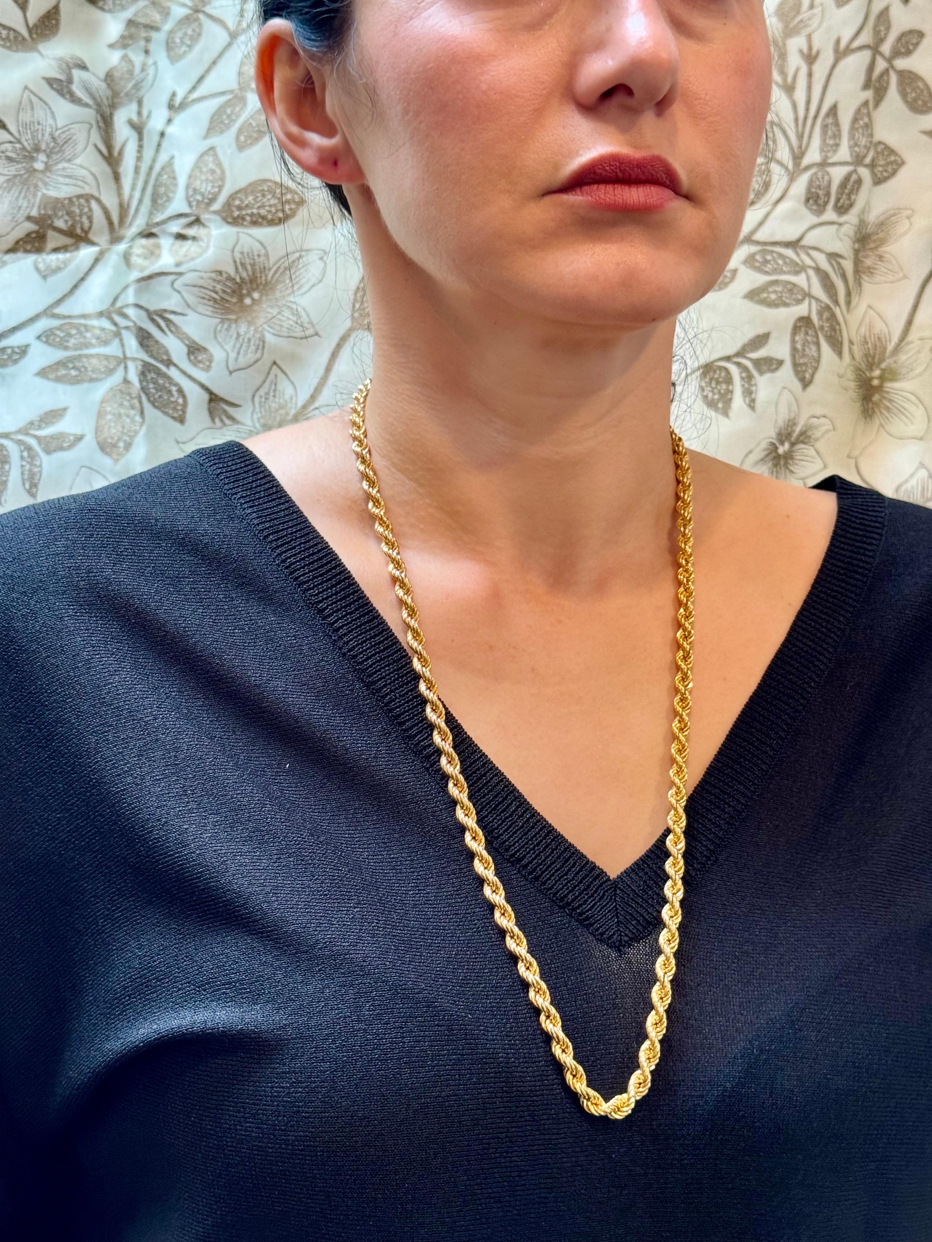 Vintage 18 Karat Gelbgold 33.2 Gm, Seilkette, 6,33 mm Halskette, 28 