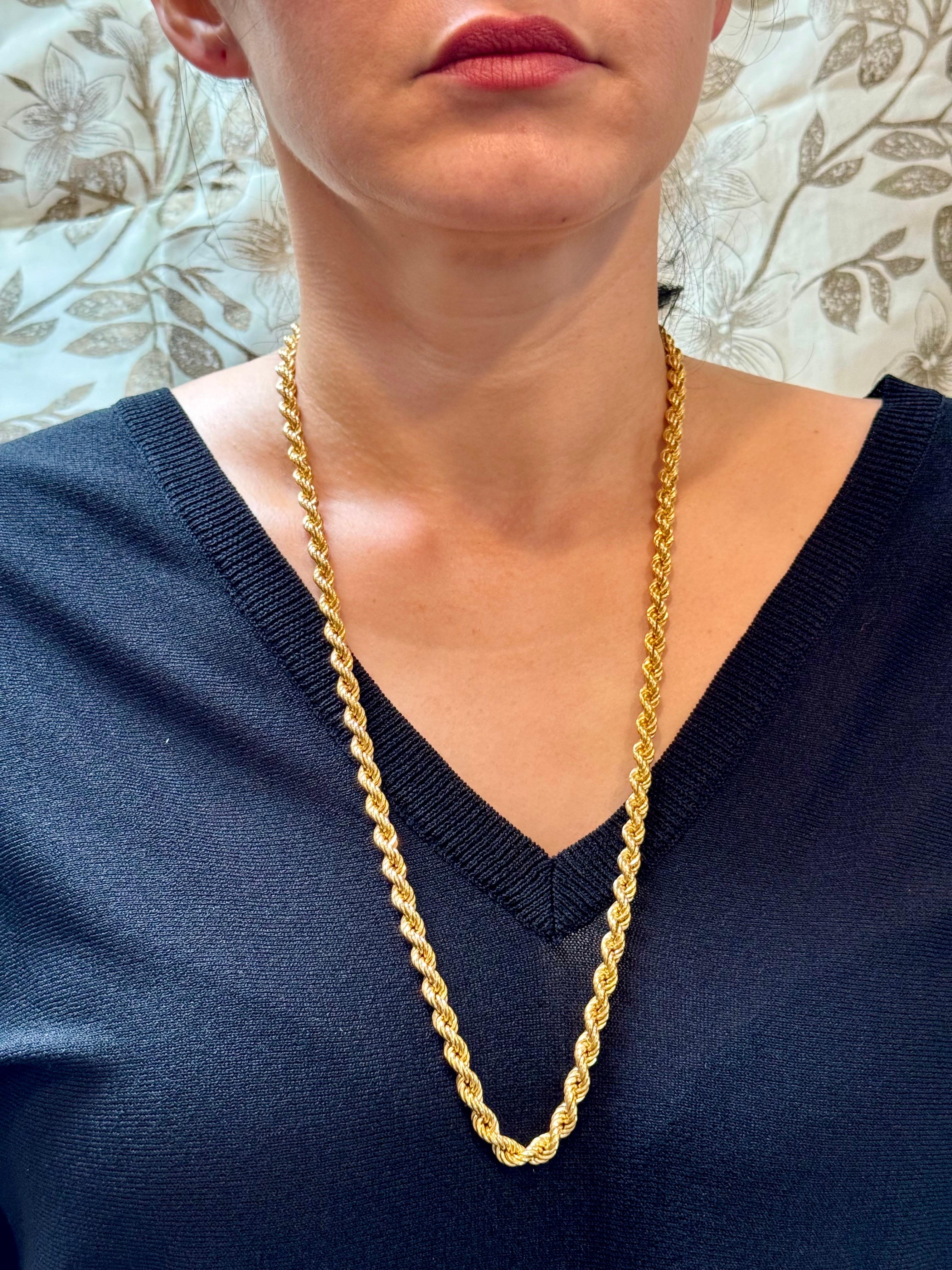 Vintage 18 Karat Gelbgold 33.2 Gm, Seilkette, 6,33 mm Halskette, 28 