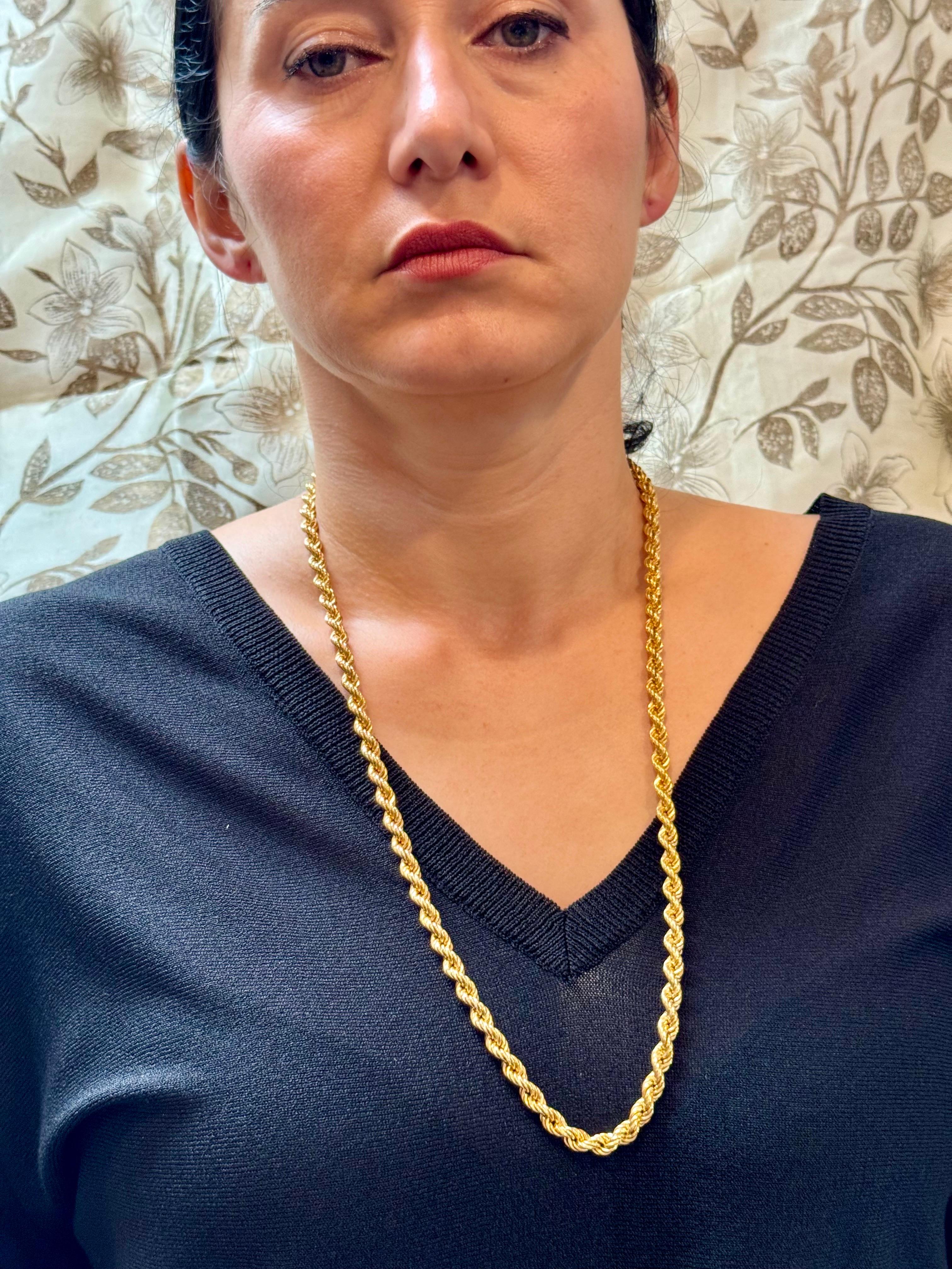 Vintage 18 Karat Gelbgold 33.2 Gm, Seilkette, 6,33 mm Halskette, 28 