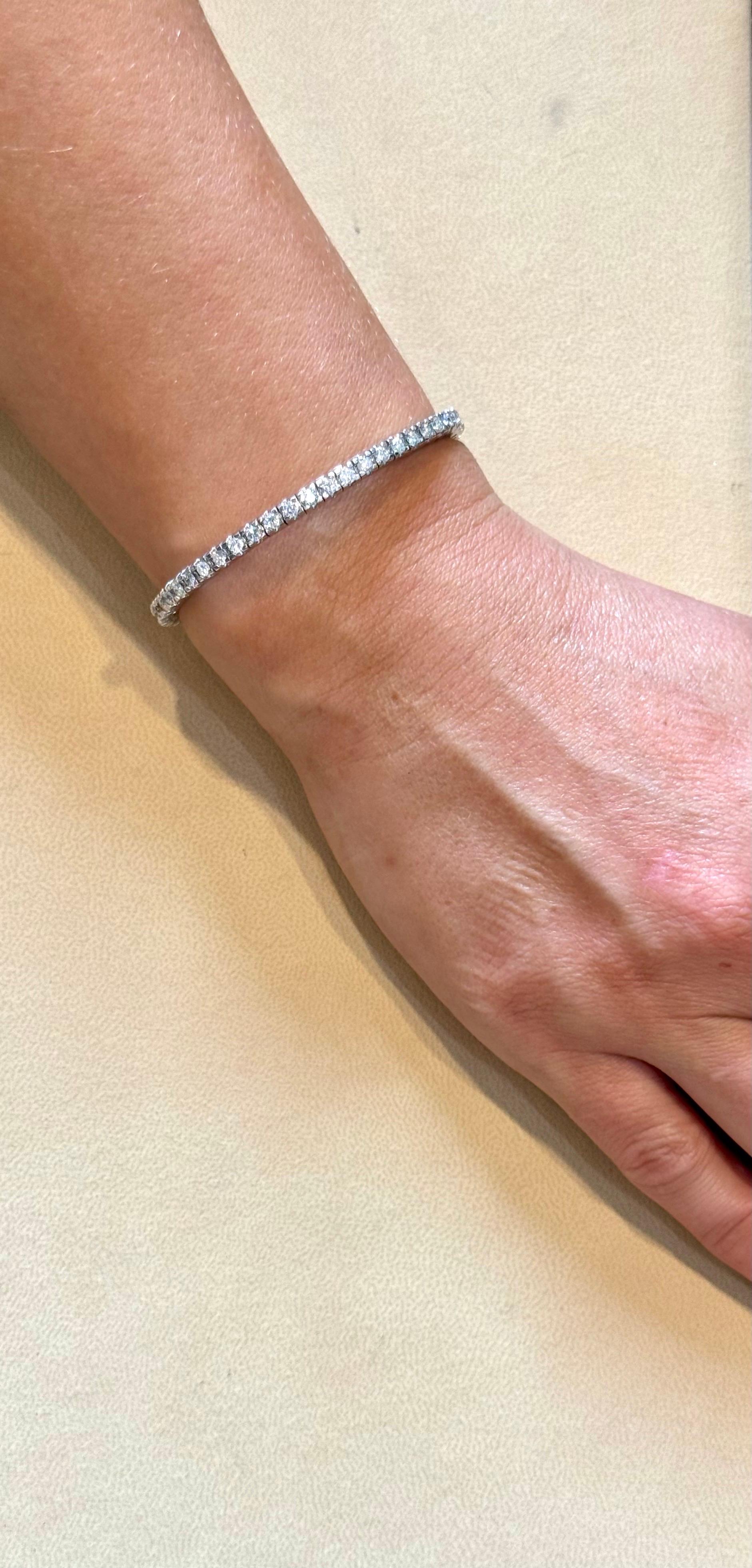 10 Puntero Cada 5,5 Ct  Brazalete elástico Eternidad Oro 18 Kt y Diamantes, Italia en venta 12