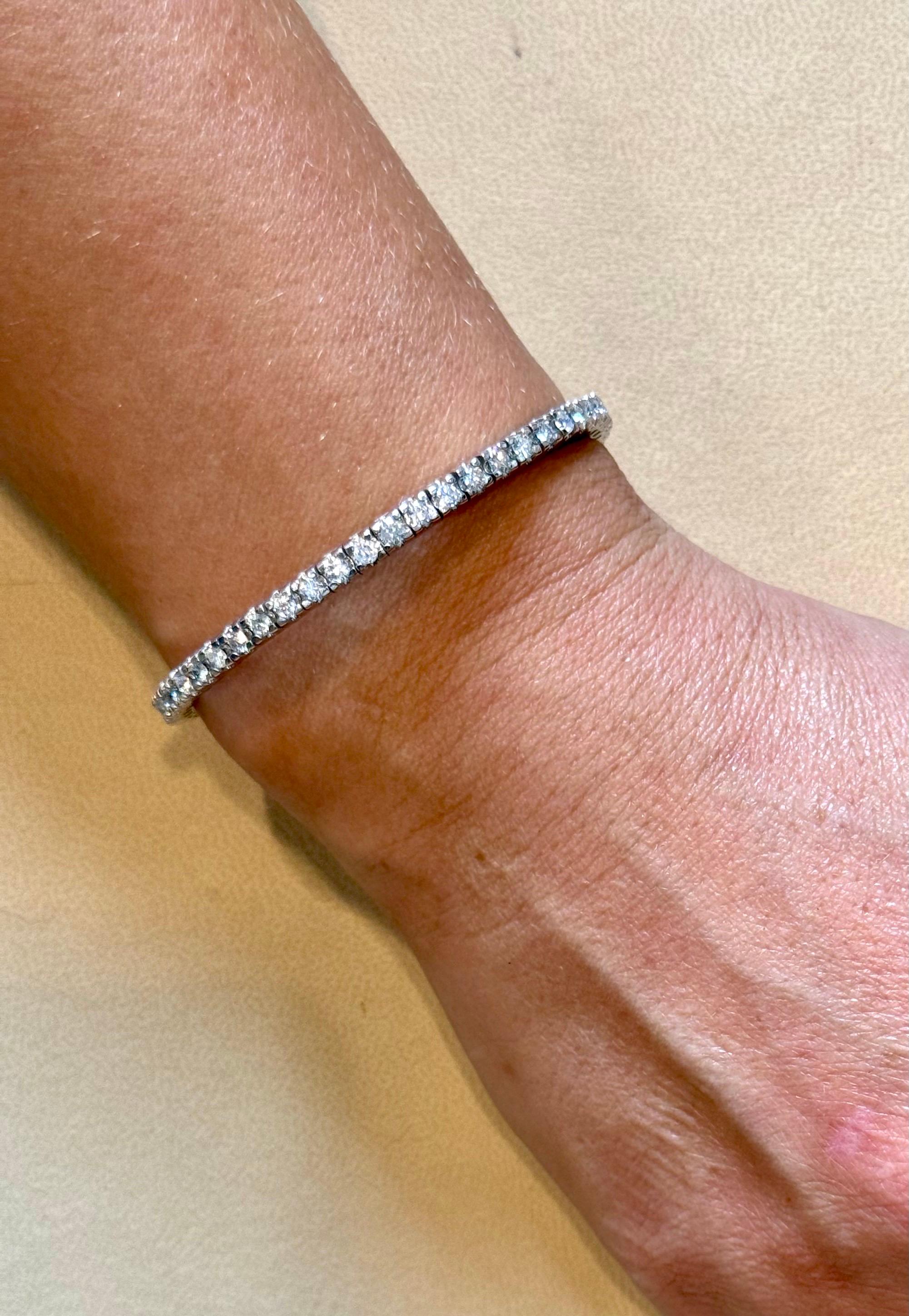 10 Puntero Cada 5,5 Ct  Brazalete elástico Eternidad Oro 18 Kt y Diamantes, Italia en venta 13