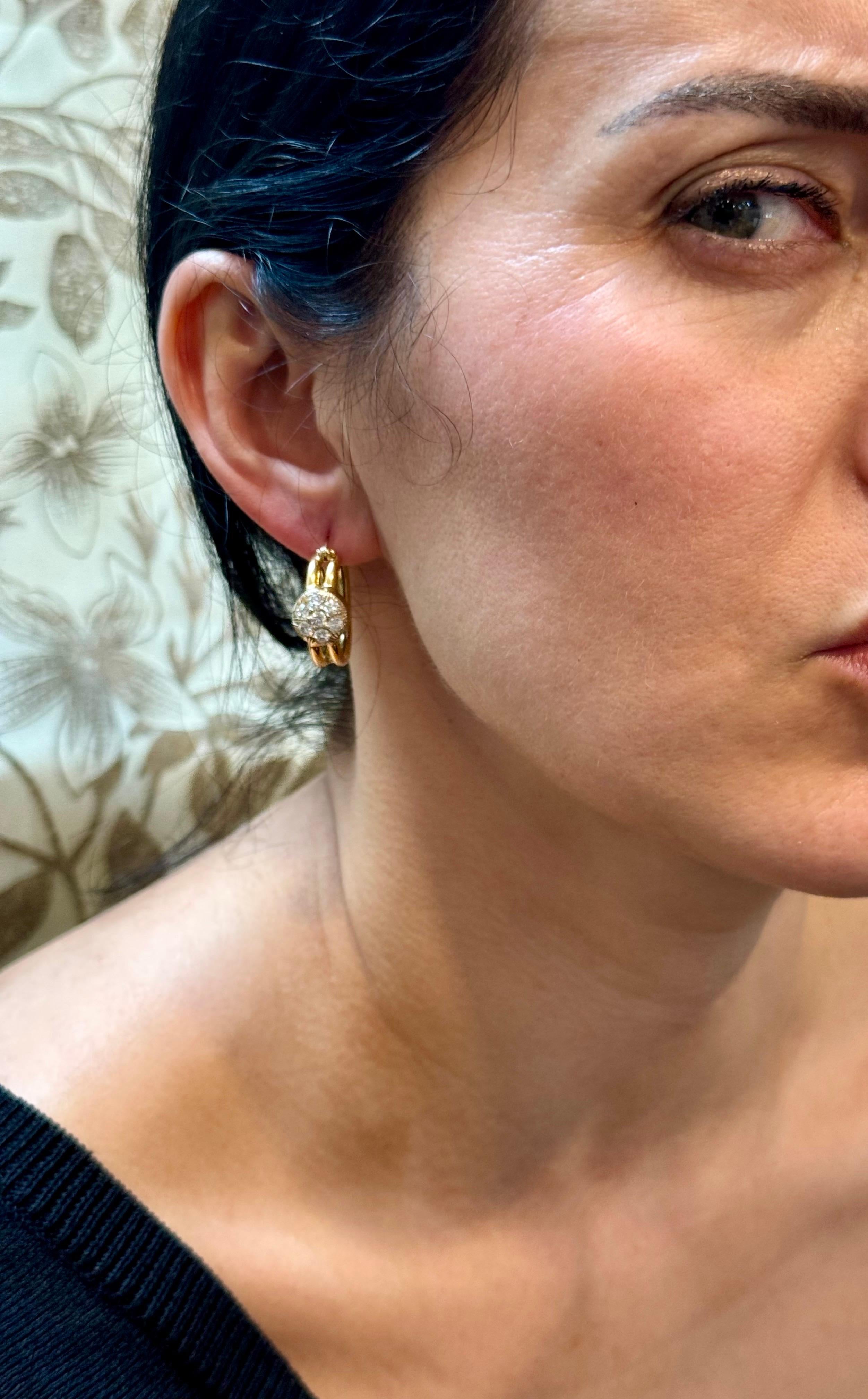 1.6 Carat Diamond VS Quality Hoop Earrings Women , 18 Karat Yellow Gold 8.8 Gm For Sale 15