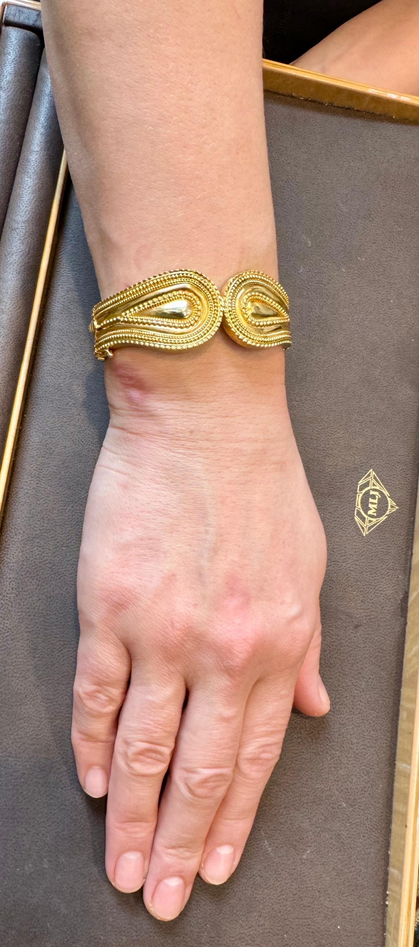 Lalaounis 18 Kt Gold Cocktail Bangle Bracelet /Cuff Estate 59.2 Gm 11