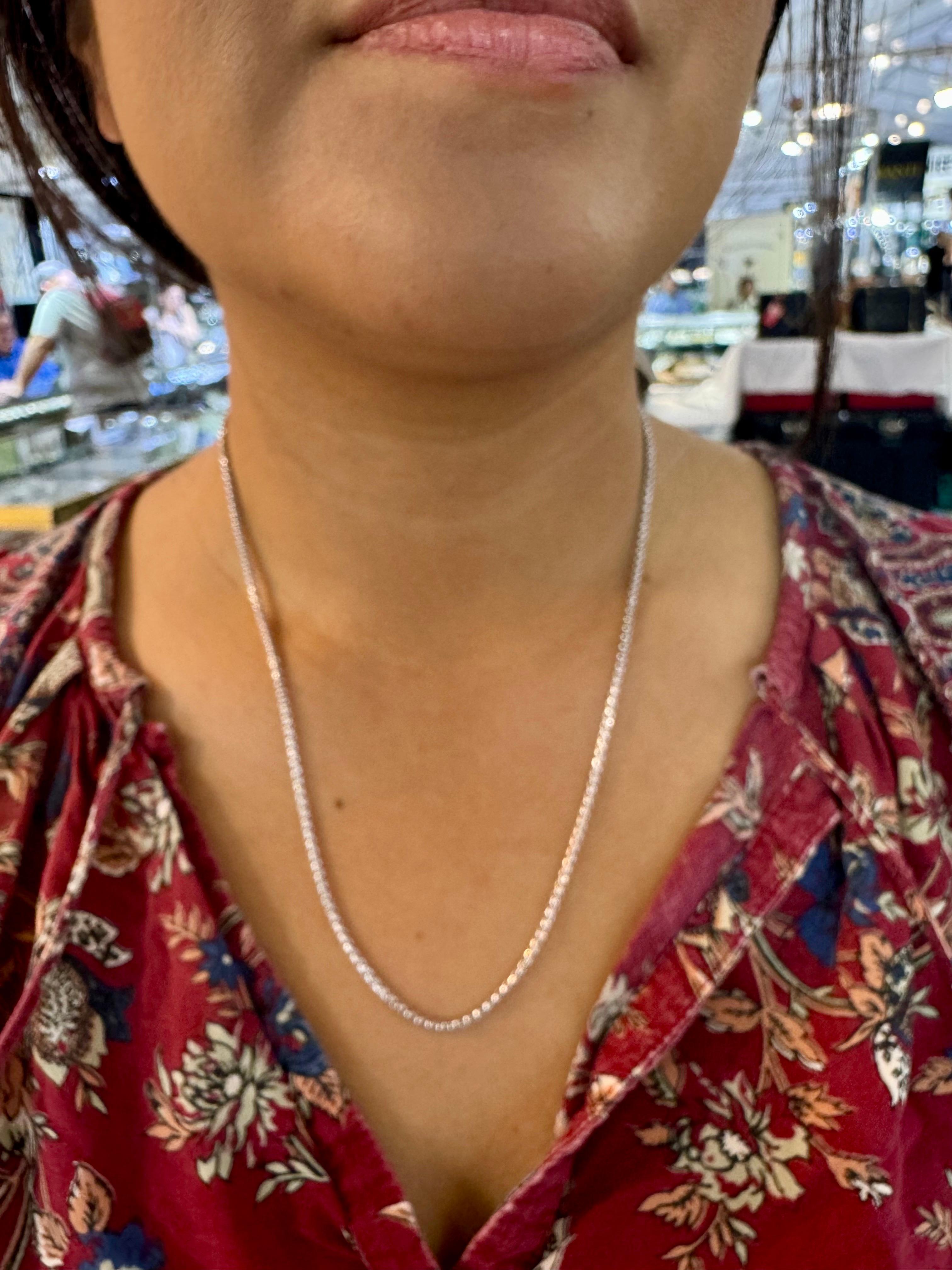 Vintage Unisex 14kt Weißgold 20 Zoll lange Weizenkette, italienische, 14,2 Gm, Vintage 4