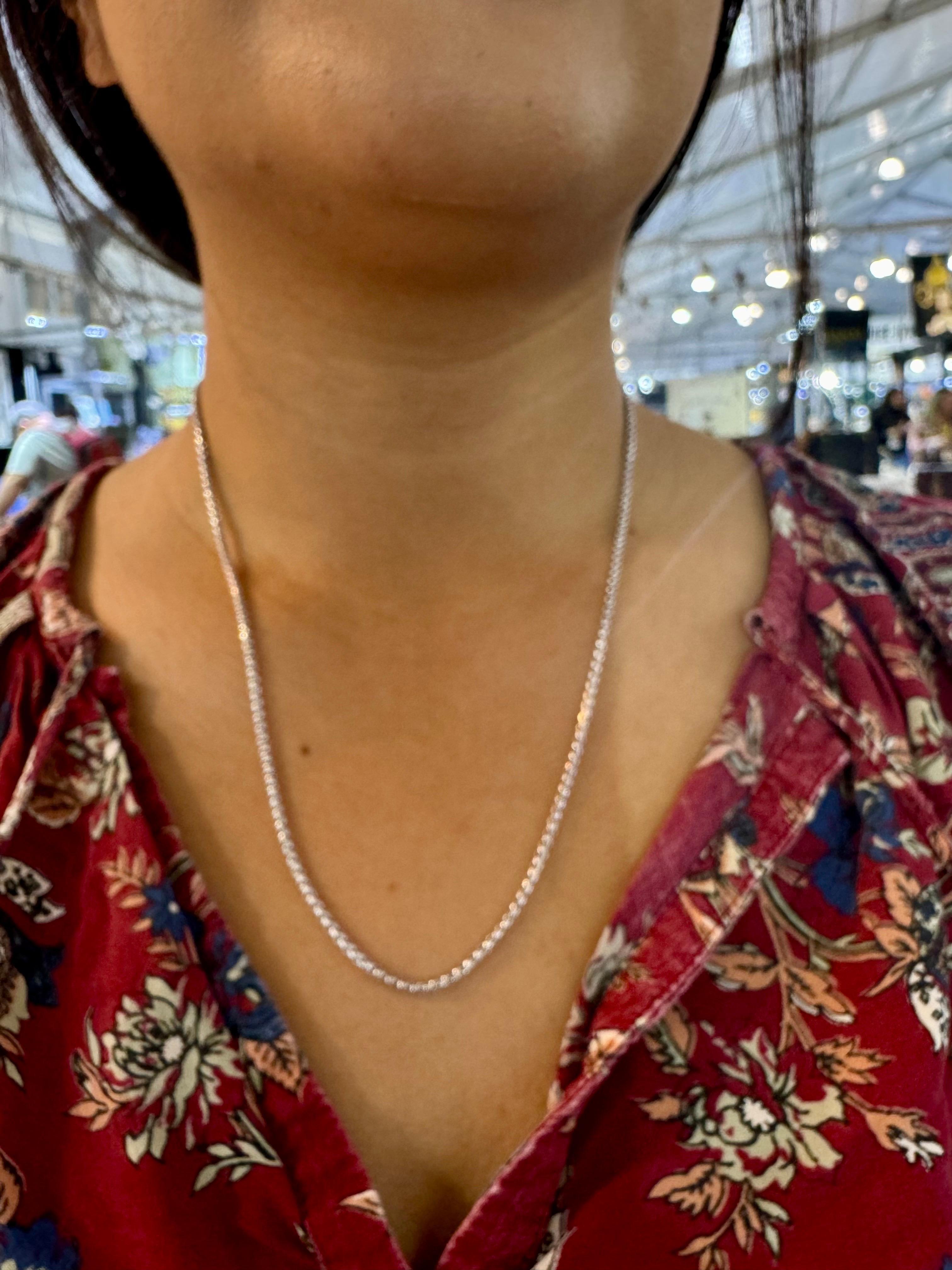 Vintage Unisex 14kt Weißgold 20 Zoll lange Weizenkette, italienische, 14,2 Gm, Vintage 5