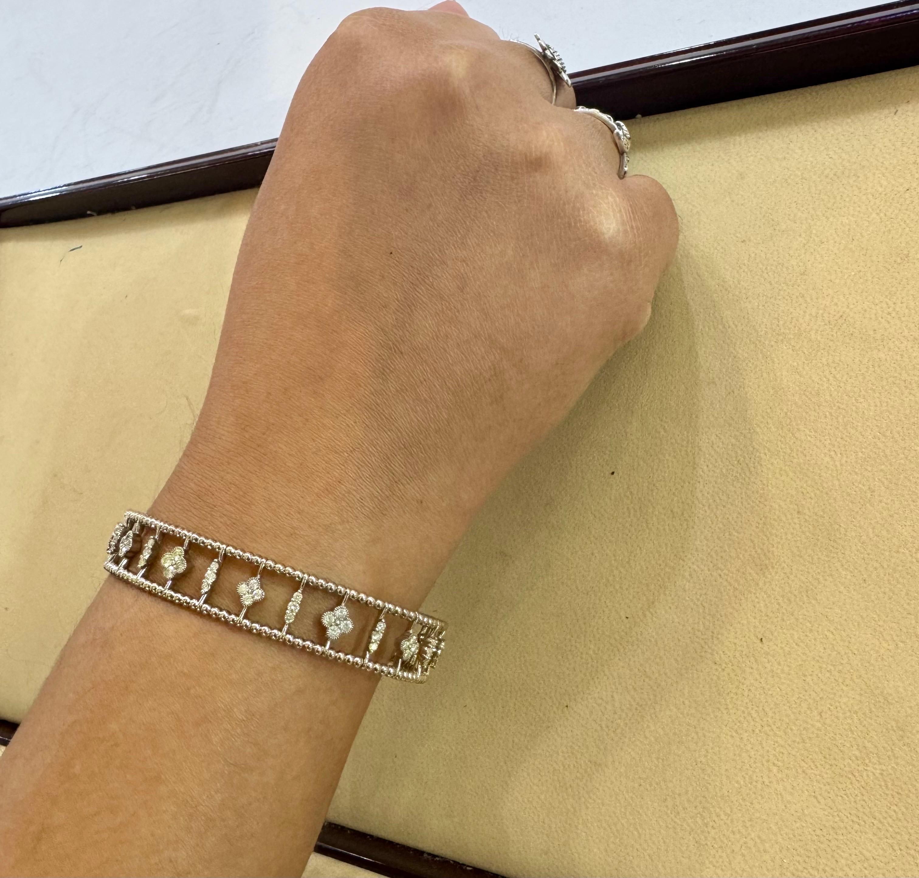 2 Ct Brilliant Cut Diamond Metro Women 14 Kt White Gold Diamond Bangle Bracelet For Sale 12